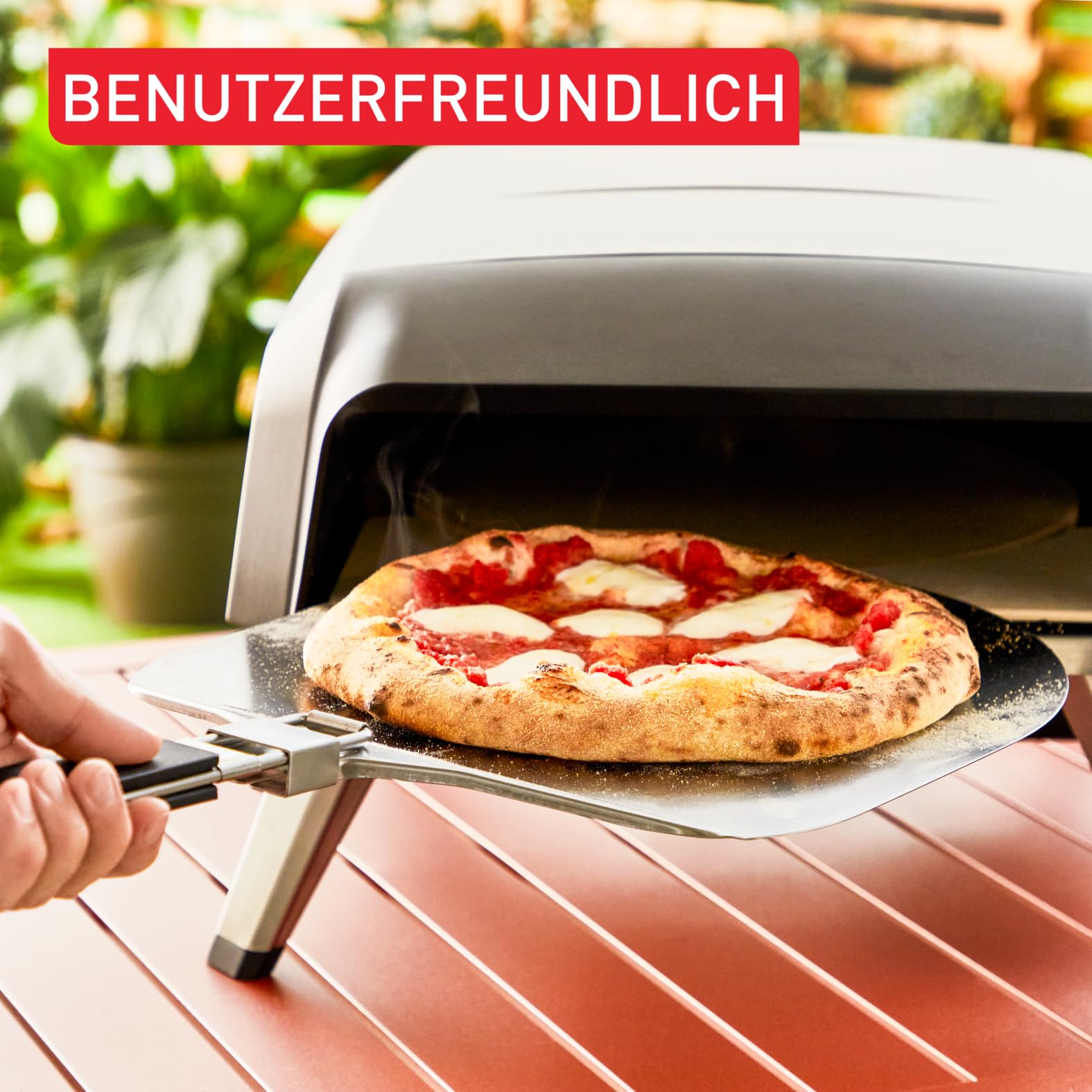 Tefal Pizza Pronto Gas-Pizzaofen 400 °C Edelstahl Temperaturregler Drehstein Pizzaschieber