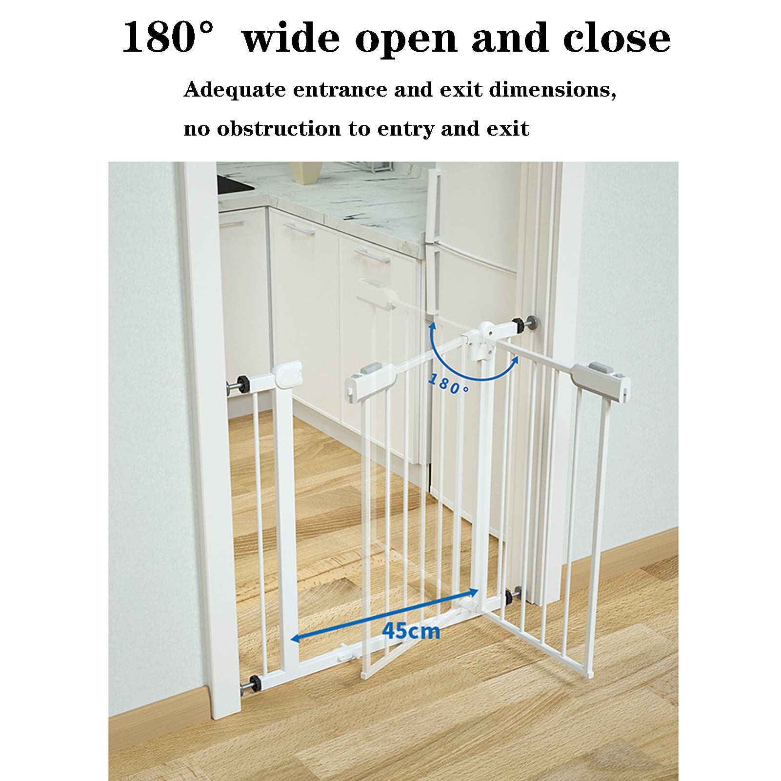 Puerta de Seguridad para el Ajuste de Presión Independiente Puerta de Seguridad para Mascotas Cerrar Automáticamente para la Casa, Puerta, Escaleras/a