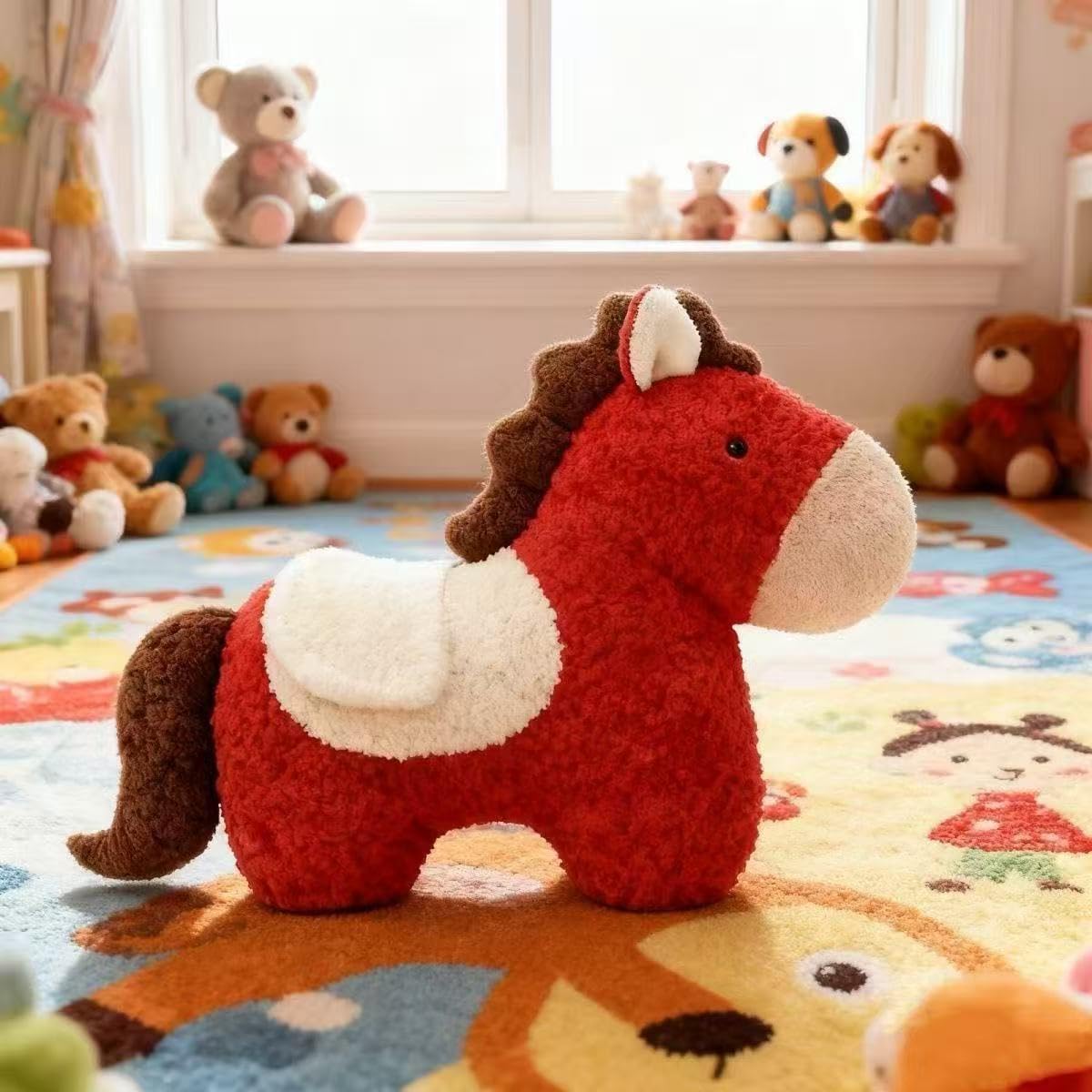 XHYRHTS Peluche Cuscino A Forma di Cavallo, Simpatico Cuscino Coccole per Divano E Camera da Letto, Cuscino Decorativo Estetico per La Casa, Morbido Cuscino per Divano per Il Regalo di Capodanno