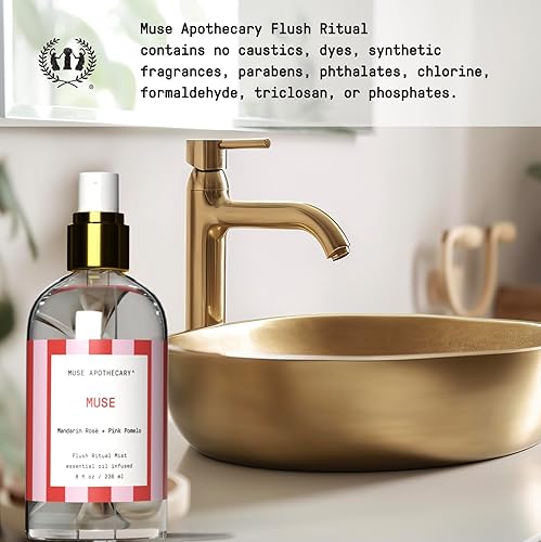 Miniatura 52 de Muse Apothecary Flush Ritual - Aerosol aromático y refrescante para inodoro, uso antes de ir, 4 onzas, infundido con aceites esenciales naturales