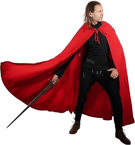 Mythrojan Capa de lona "Adventurer" 100% algodón, cabo medieval Viking Knight SCA LARP