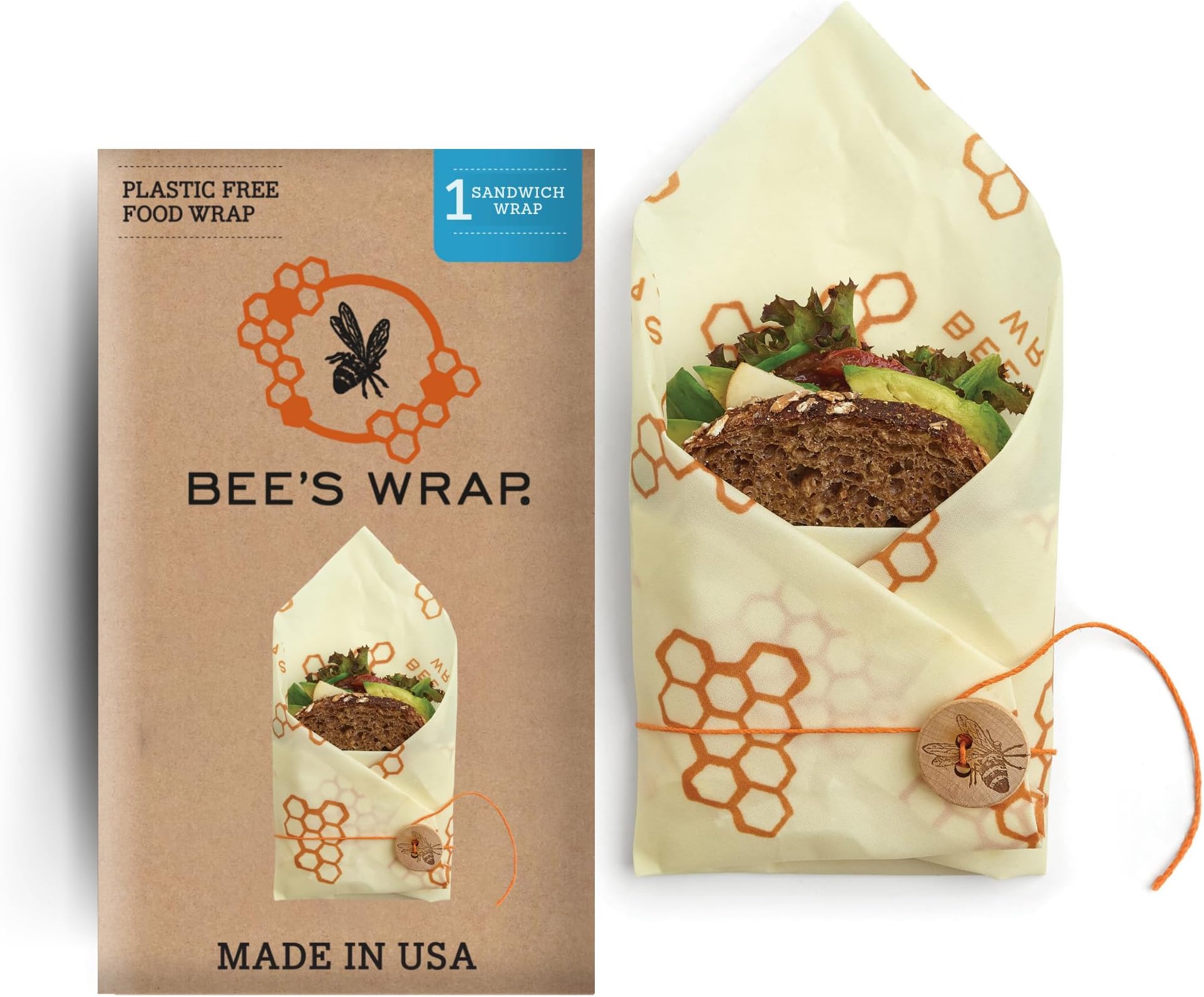 Bee's WrapSingle Sandwich , 33 x 33 cm / 13 x 13 inch, Beige
