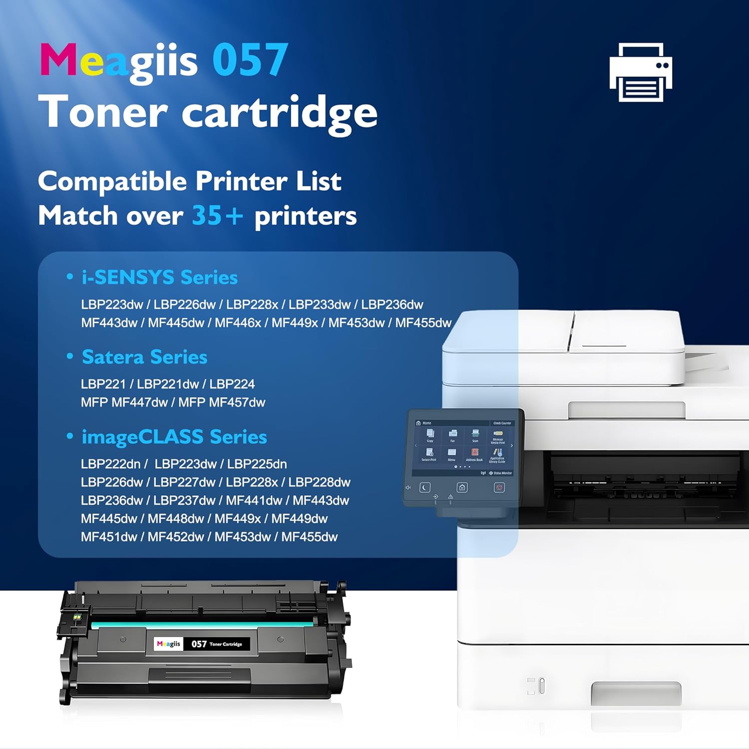 Compatible 057 Toner Cartridge Replacement for Canon 057 057H CRG-057 Work with ImageCLASS MF445dw MF448dw LBP226dw LBP227dw LBP228dw LBP236dw MF449dw Laser Printer (Black, 4-Pack)
