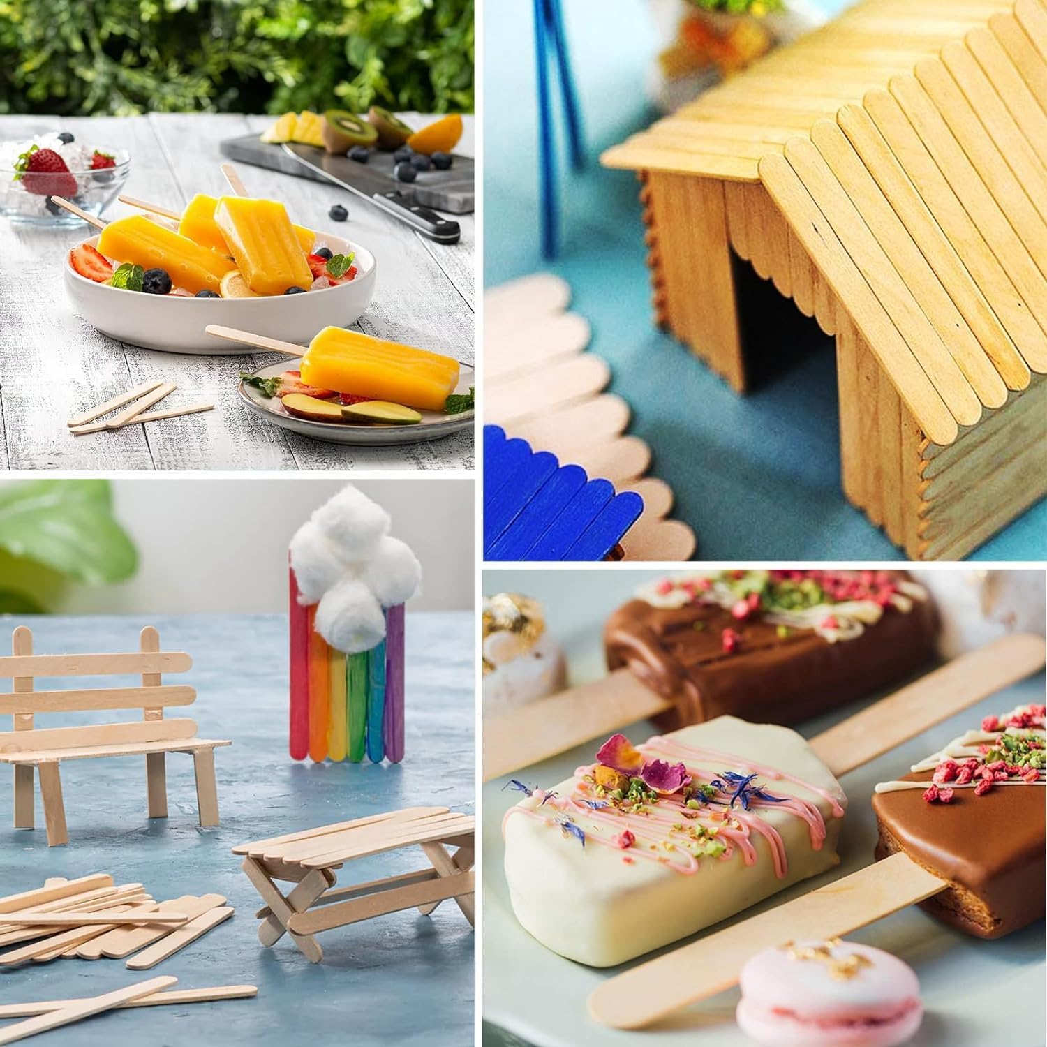 4.5" Craft Ice Cream/Popsicle Sticks/Natural Wood/DIY Projects- Pack of 210