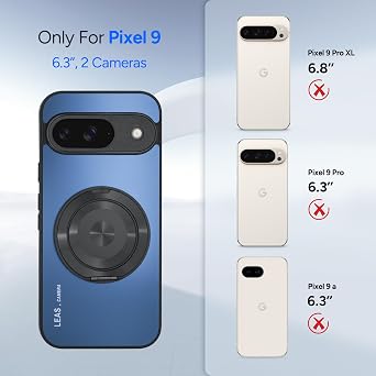 Phone Case for Google Pixel 9, [Compatible with Magsafe][Full Camera Protection],Anti-Fingerprint Shockproof Phone Cover with Stand, Lightweight Case for Women and Men (Google Pixel 9)