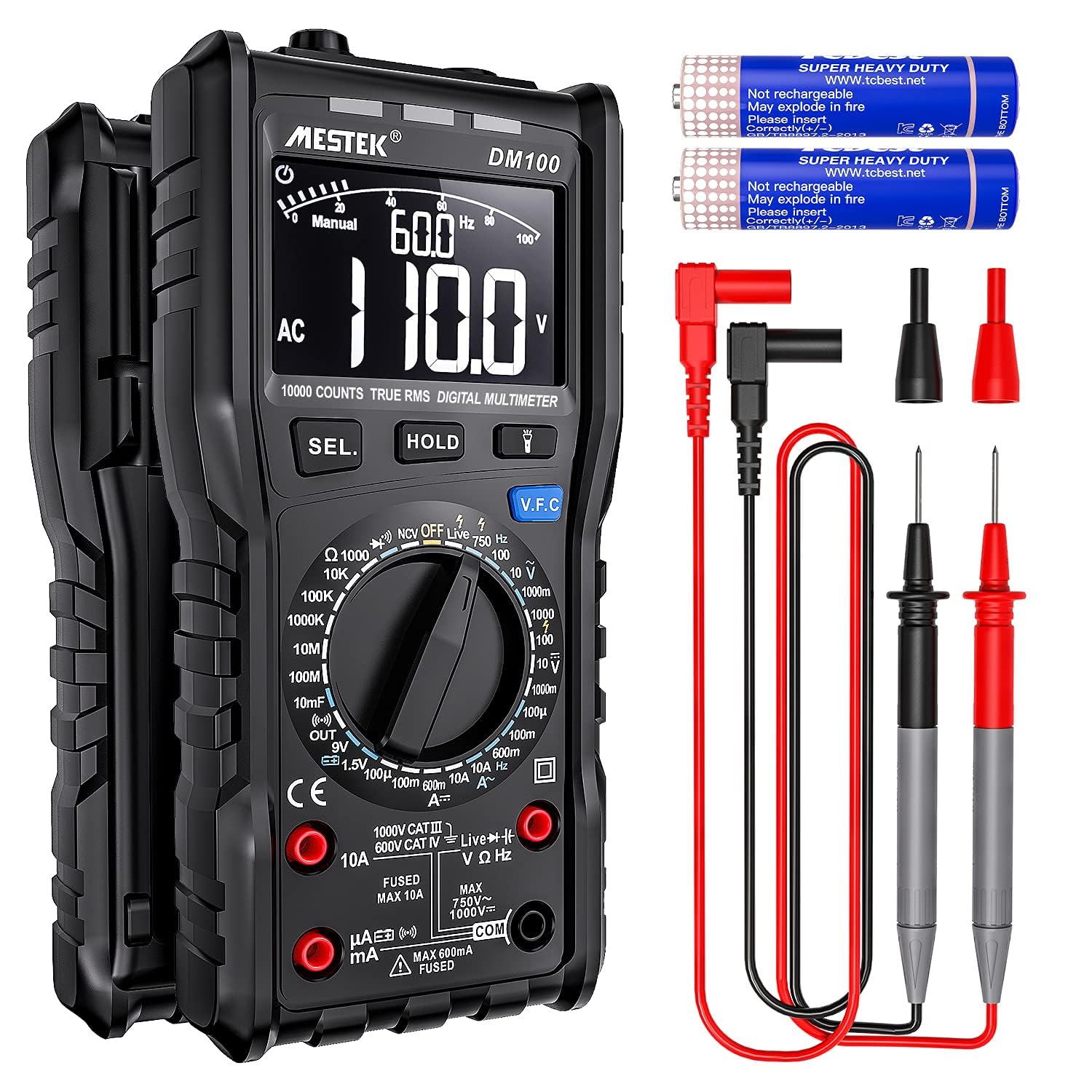 Digital Multimeter Spannungsprüfer AC DC Strommessgerät Stromzähler MESTEK Spannung Tester NCV VFC Amp Volt Ohm Hz Dioden Widerstand Frequenz Kapazität Hochgeschwindigkeits Verbrennungsschutz