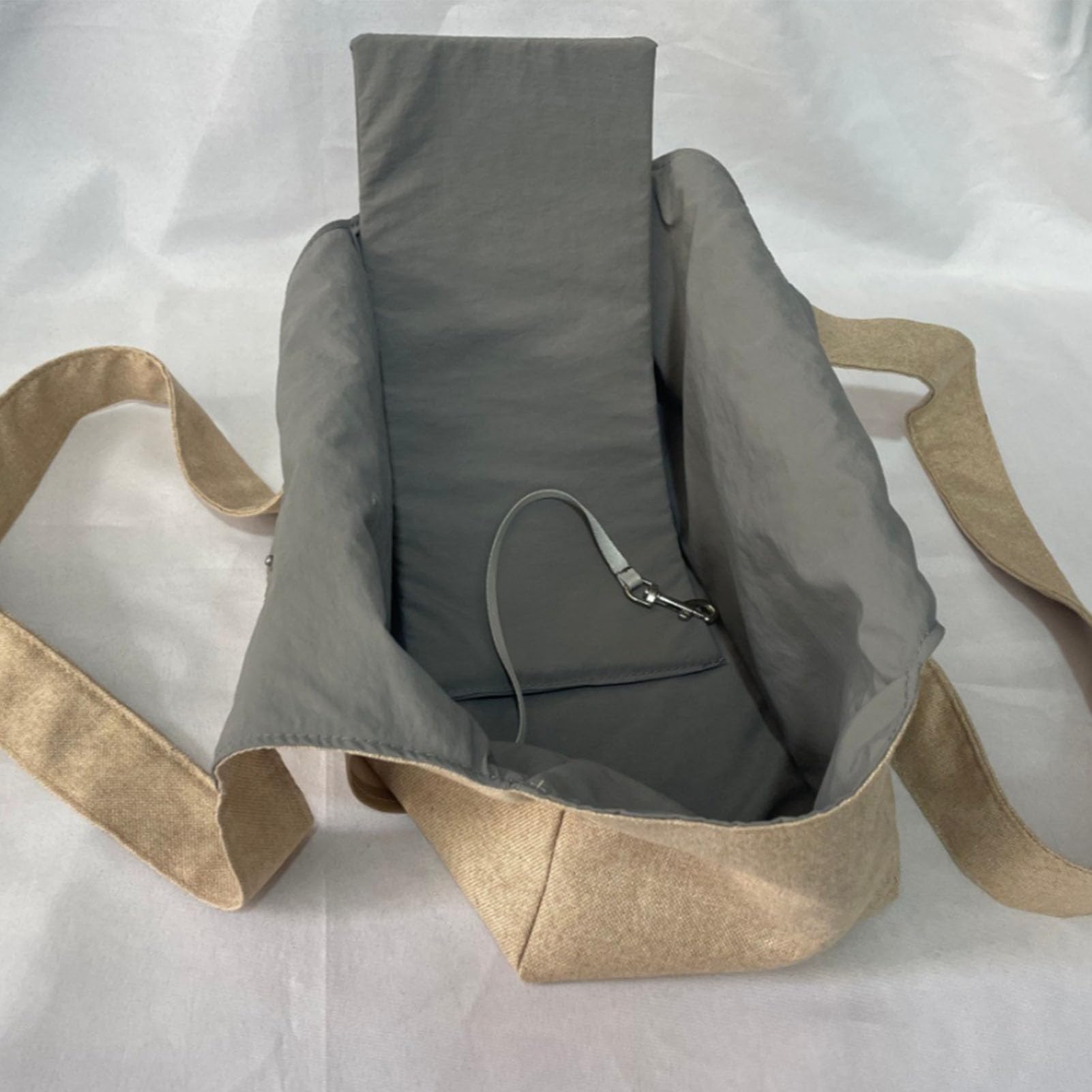 TOPINCN Portamonedas para Perros, Bolso de Nailon Suave, Plegable, Ligero, para Cachorros, para Compras, Viajes, Bolsa de Transporte para Mascotas, para Perros Pequeños, Gatos, (Beige)