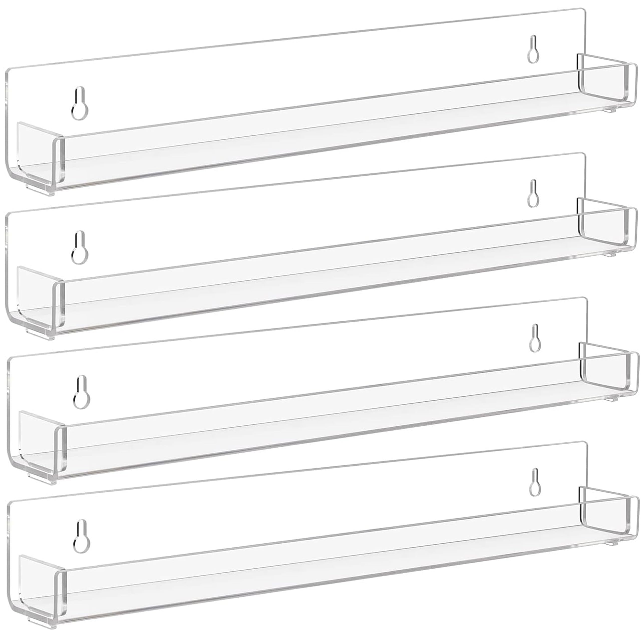 Snapklik.com : 4 Pack Clear Nail Polish Rack Wall Mounted,15 Inch ...