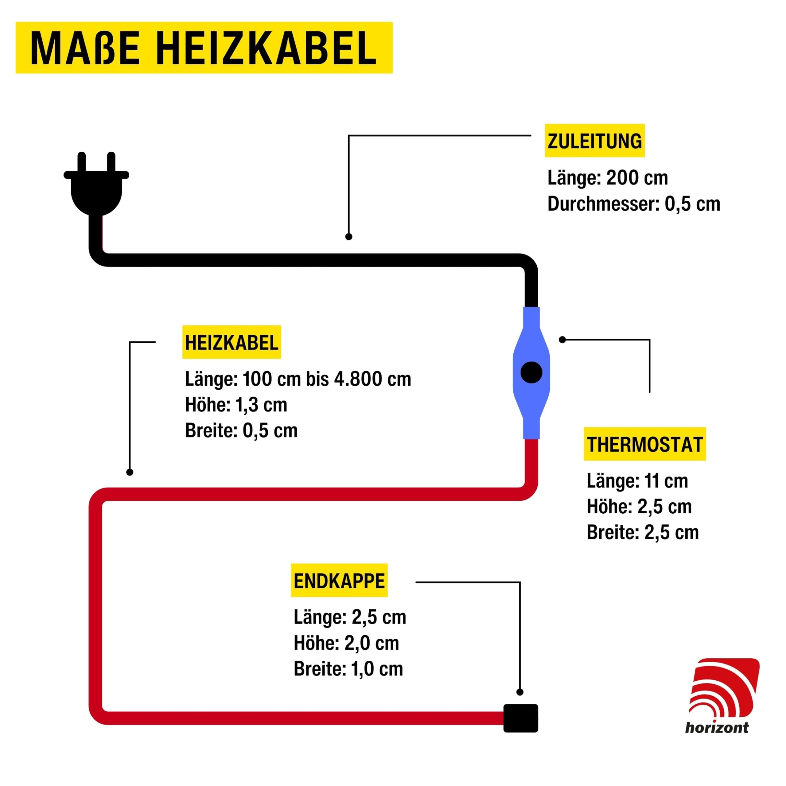 Kabel grzewczy z termostatem 1-48 m wodoszczelny elektryczny grzejnik do wodociągów