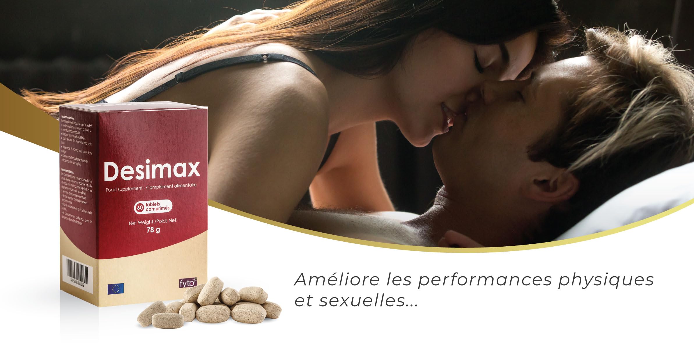 Desimax – Énergie, Libido & Vitalité Homme & Femme | Tribulus, Maca, Damiana, Ashwagandha, L-Arginine | 60 Comprimés | Vegan | Sans Gluten | Qualité GMP/ISO