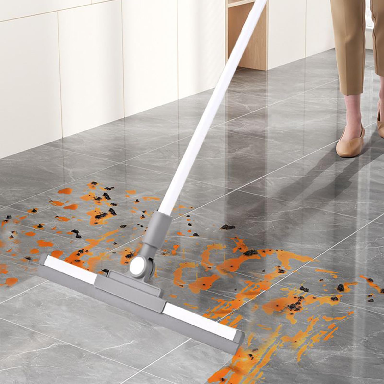 Silicone Broom for Floors Cleaning, Extendable Floor Mop & Pet Hair Remover, Multifunctional Window Cleaner, Perfect for Home, Bathroom, Kitchen Cleaning, 450g-500g