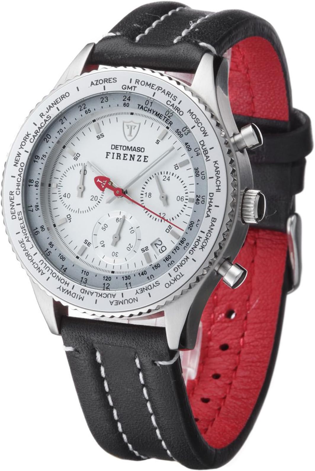 DETOMASO FIRENZE Chronograph Silver Dial Leather