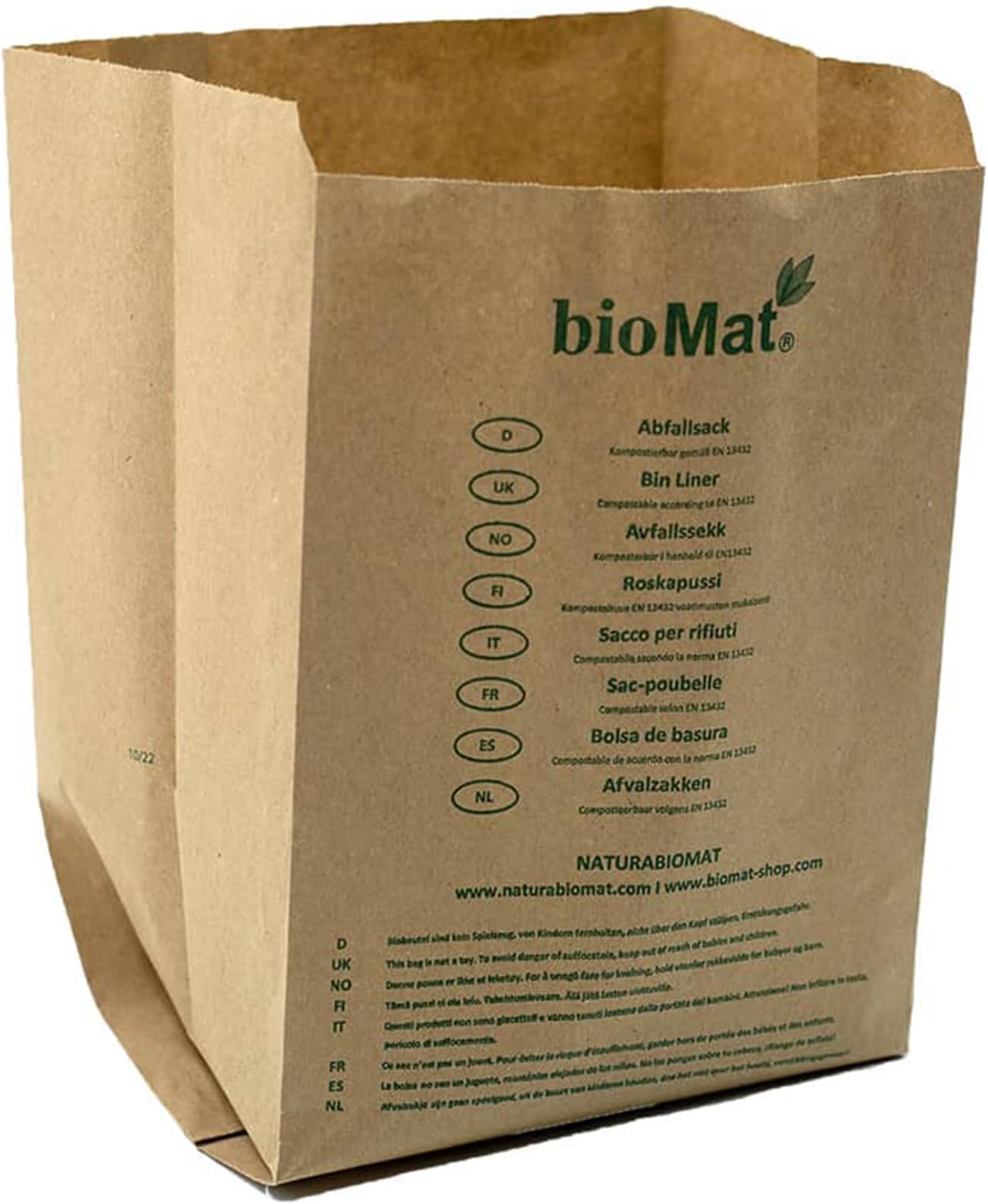 40 Bio-Abfalltüten Von Sperling – Papier, Nassfest, 10 Liter, Kompostierbar