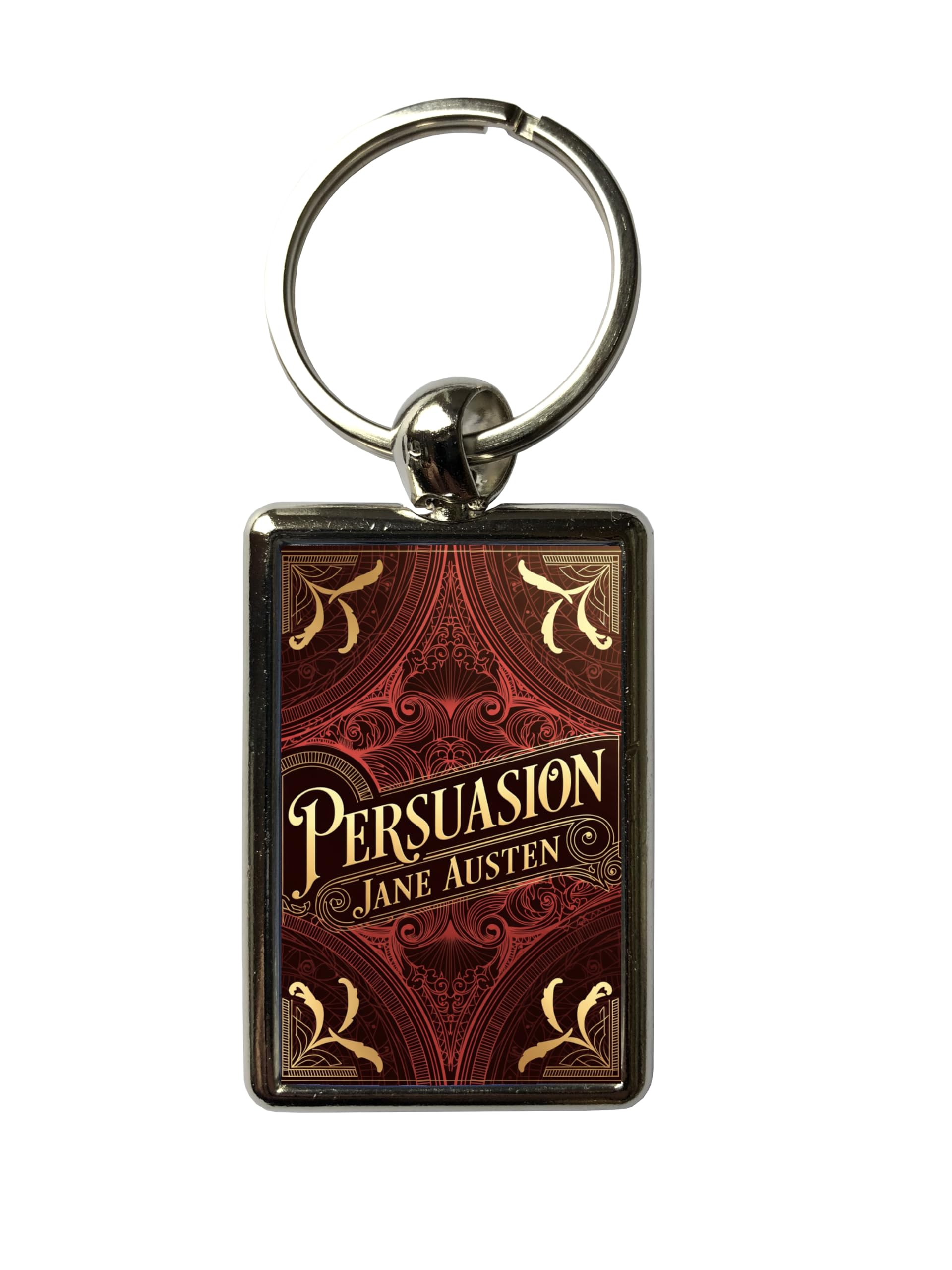 Super Universe Unisex Persuasion Jane Austen Novels Metal Keyrings Pride And Prejudice Emma Literary Metal Keychain (Persuasion)