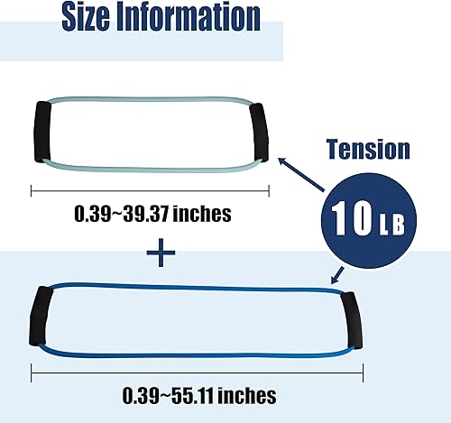 Miniatura 2 de Bandas de resistencia para entrenamiento con asas suaves, banda elástica, látex natural agradable a la piel, tensión de 10 libras largas y cortas,