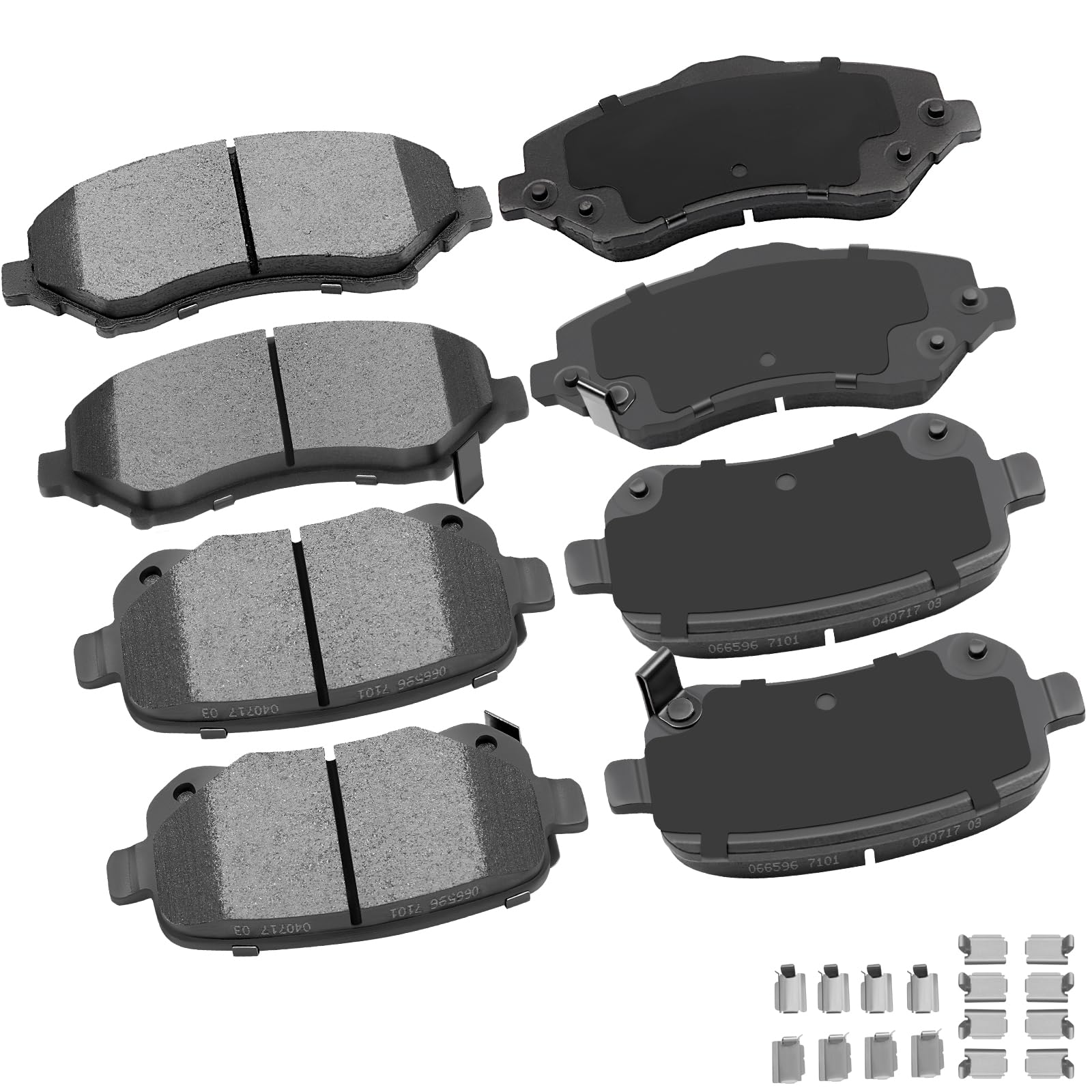 cciyu D1273 D1326 8pcs Front &amp; Rear Ceramic Brake Pads Kits 08-12 For Chrysler Town &amp; Country, 08-12 For Dodge Grand Caravan, 09-13 For Dodge Journey, 12 For Ram C/V, 09-12 For Volkswagen Routan