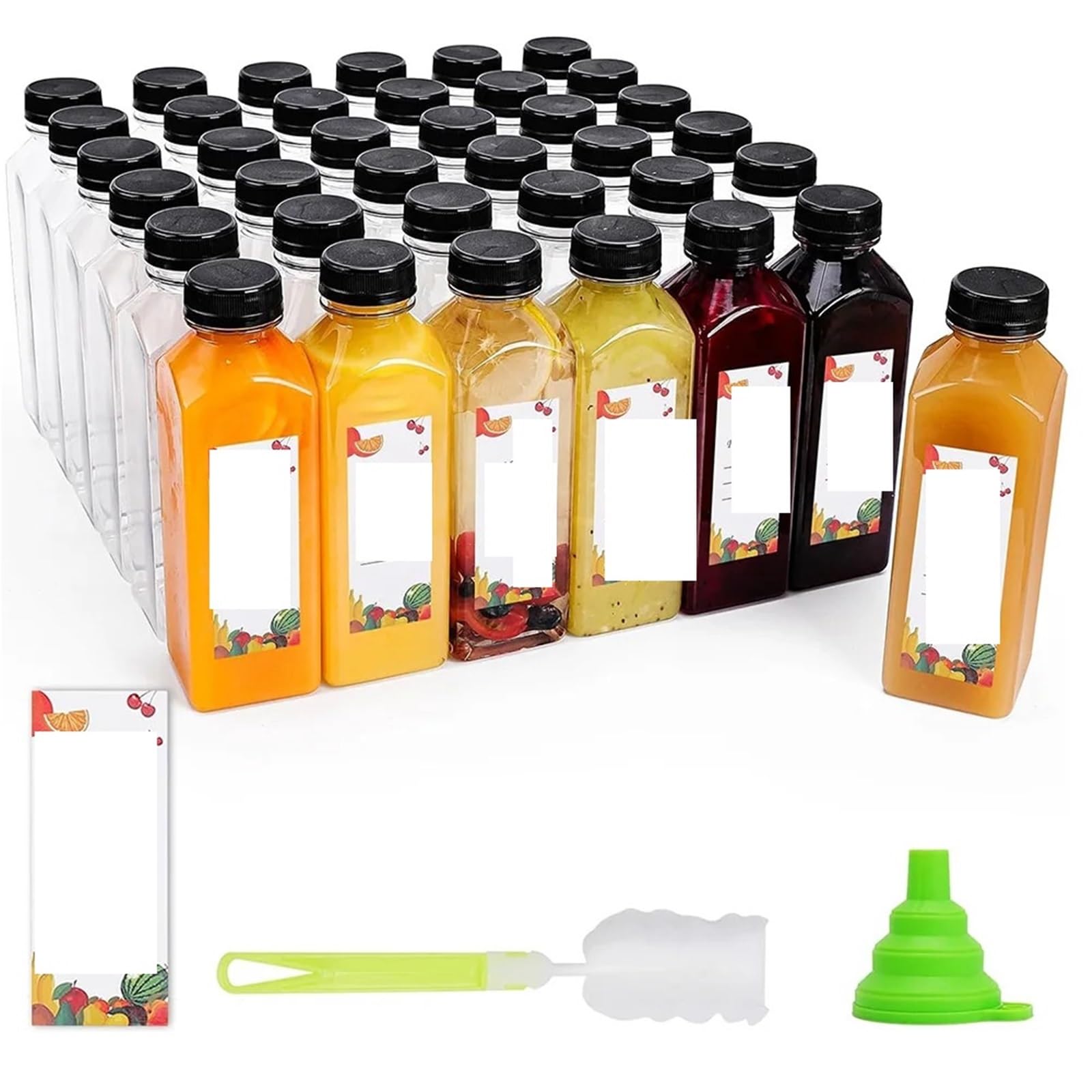 EnxJire Plastic Juice Bottles Juice Bottles 16 Oz Empty Plastic Water Reusable Clear Beverage Containers For Drinking, Juicing for Kitchen