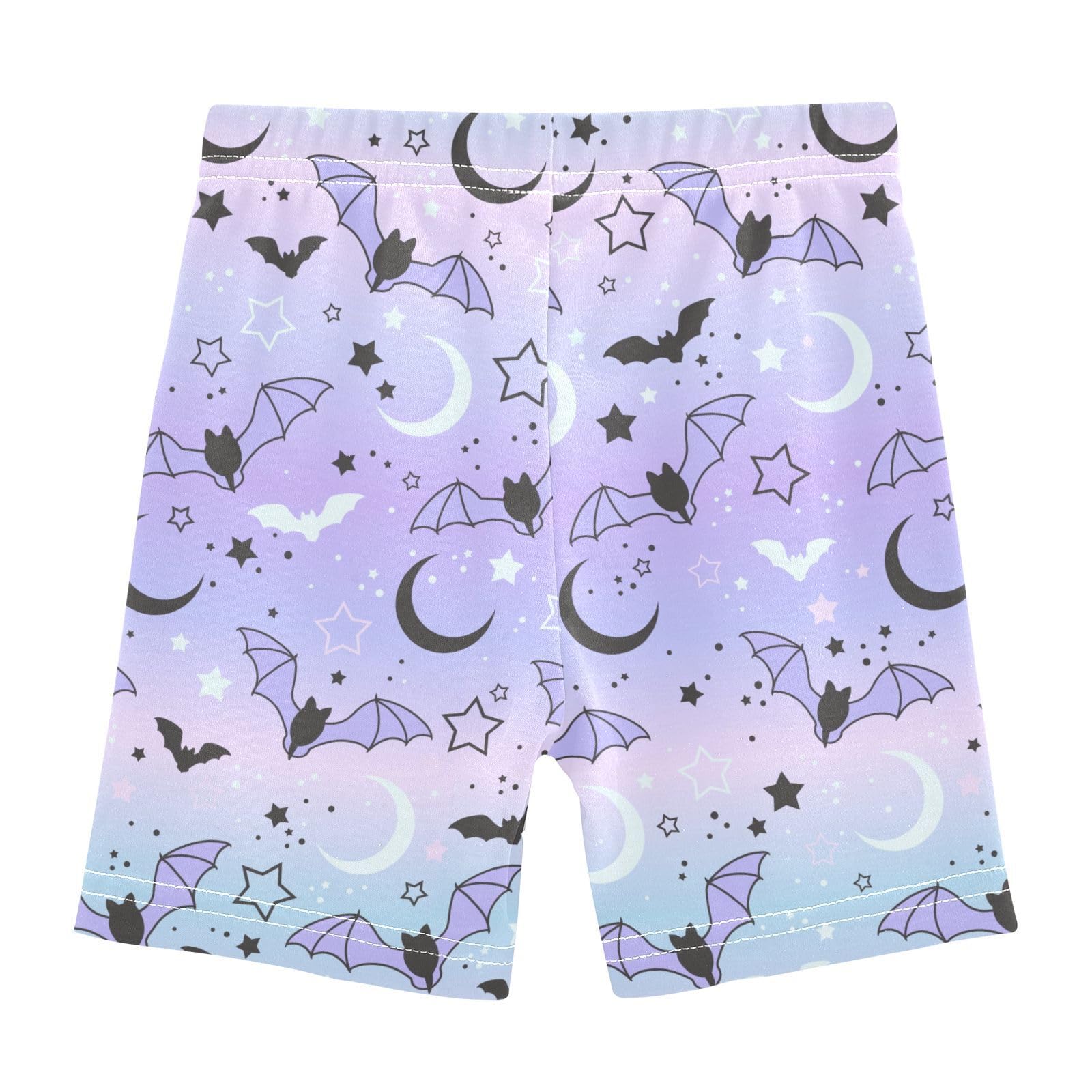 JHKKU Girls Bat Moon Shorts Cotton Cartwheel Bike Kids Biker Under Dress Dance Short Girl Clothes 6T