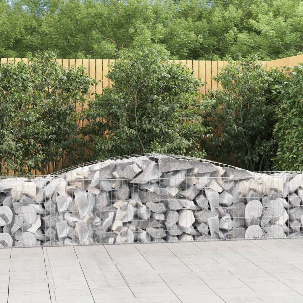 Gabionen 25er Set, Gabionenkörbe Metall Steinkörbe mit Hochbogen, Steingabione Steinkorb Mauer Hochbeet Steingabionen Gabione Drahtkorb Wand, 5x10cm Maschenweite, 400x50x60/80cm