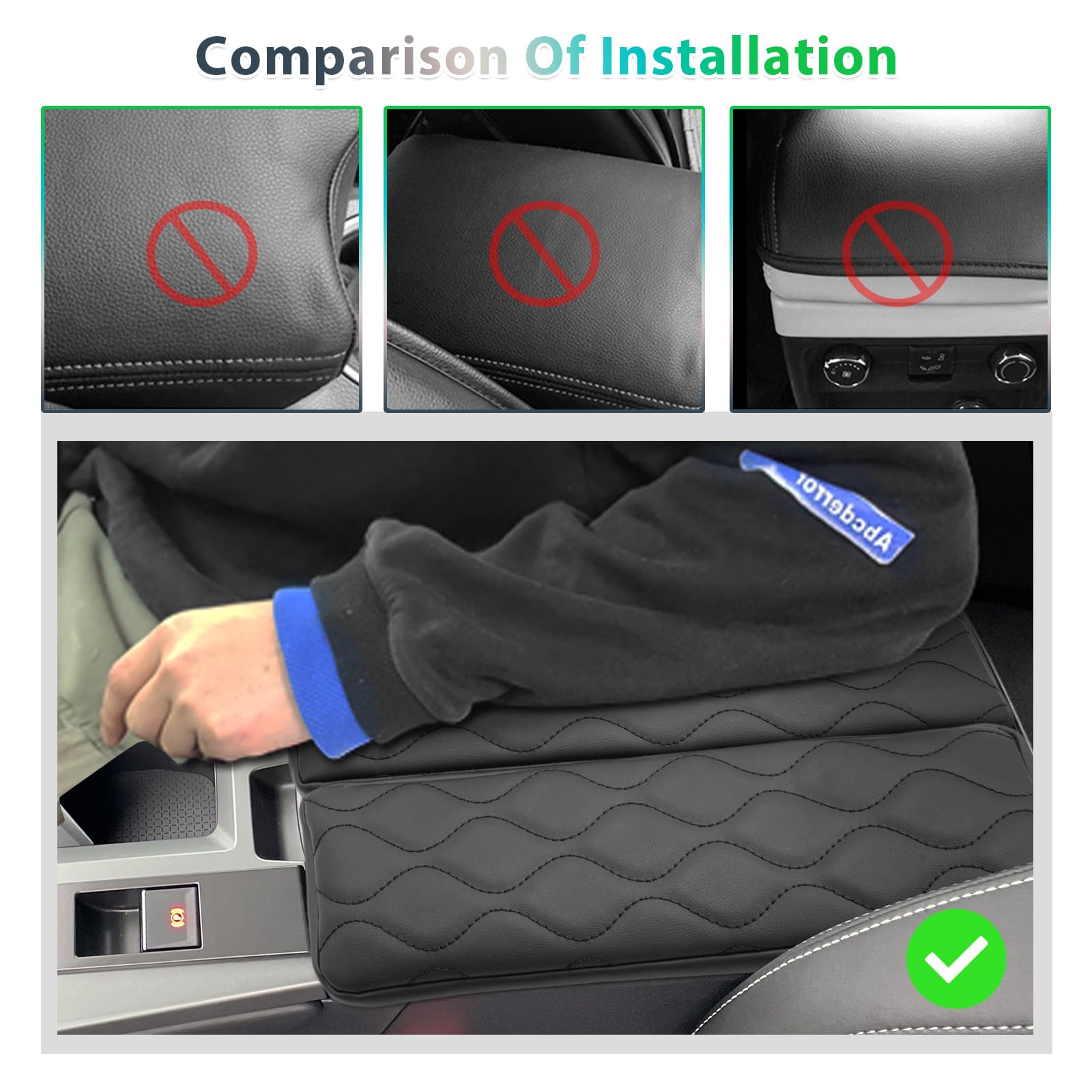 GAFAT Compatibile con 2025 Opel Grandland GS EV Elettrico Hybrid 2025 2026 Copribraccioli, Grandland 2025 Protezione Bracciolo, Copertura Cuscino in Pelle PU, 3 CM Aumenta Ispessito, Allevia Fatica