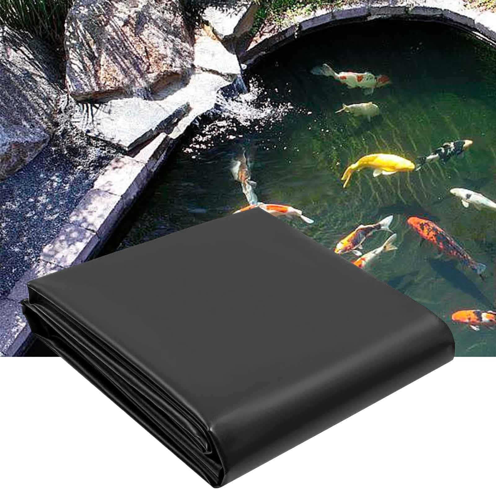 DMCHENGMA Custom Size Black Pond Liner for Outdoor Ponds 5Mil Thick Heavy Duty Fish Pond Tarp Waterproof UV Resistant for Koi Ponds, Garden Waterfall & Small Swimming Pool(4x10m(13.1x32.8ft))