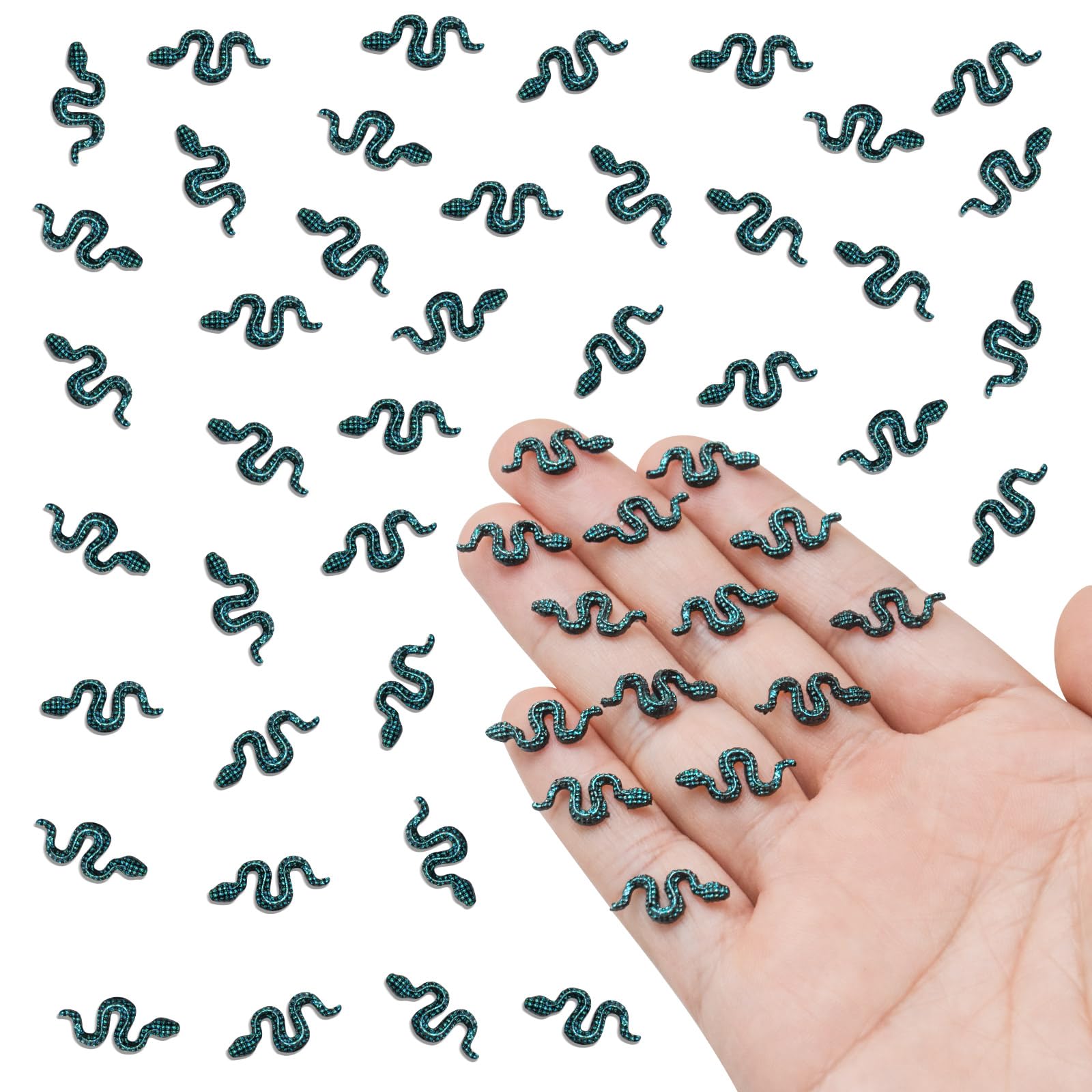 HOMICO 200 Pieces Blue Mini Snakes Dollhouse Tiny Resin Snakes Micro Fake Snakes for Crafts Dollhouse Fairy Garden Micro Landscaping Decoration Mini Halloween Figurines - dollhouse accessories | Mubboo