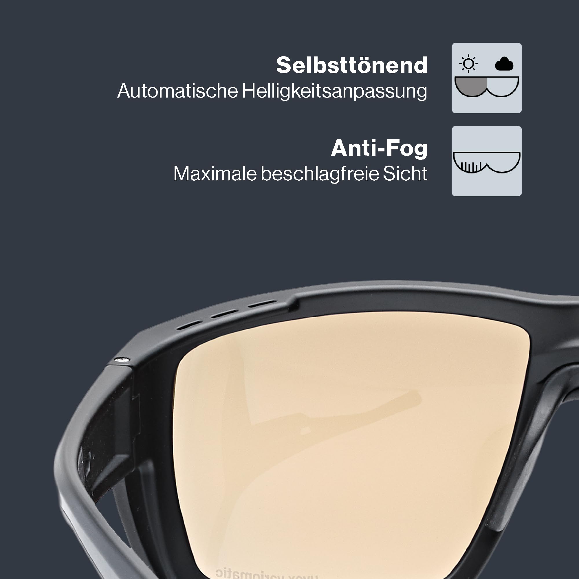 uvex mtn venture CV V - Sportbrille für Damen und Herren - selbsttönend - konstraststeigernd - black matt - one size
