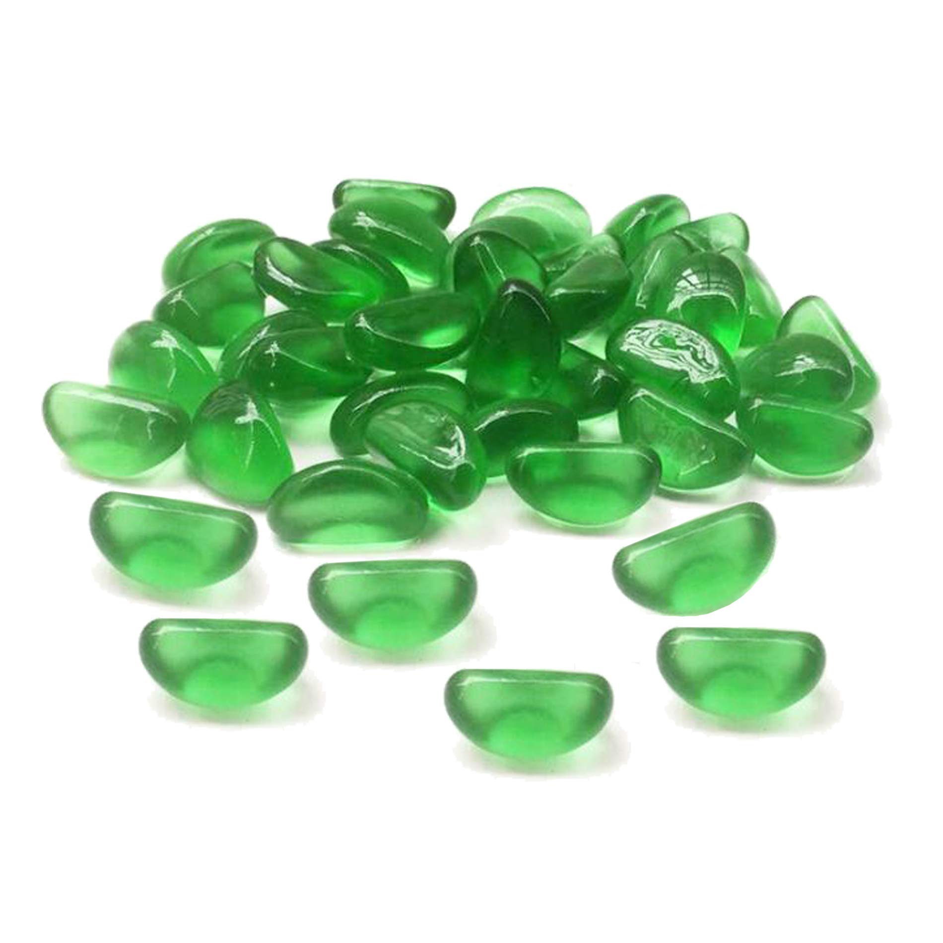 Aquarium Glass Stones Decorative Marbles Pebbles, Freshwater Artificial Frosted Rocks Fish Bowls Gravels for Tank Crafts Decor Vase Filler 500g (Matte Green)