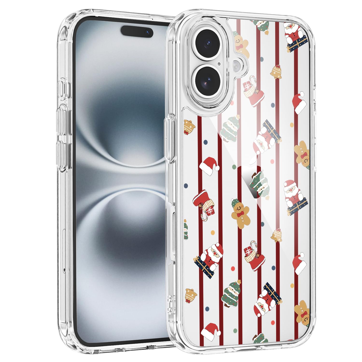 Coque iPhone 16 Plus antichoc Noël transparente contre les chutes - 8
