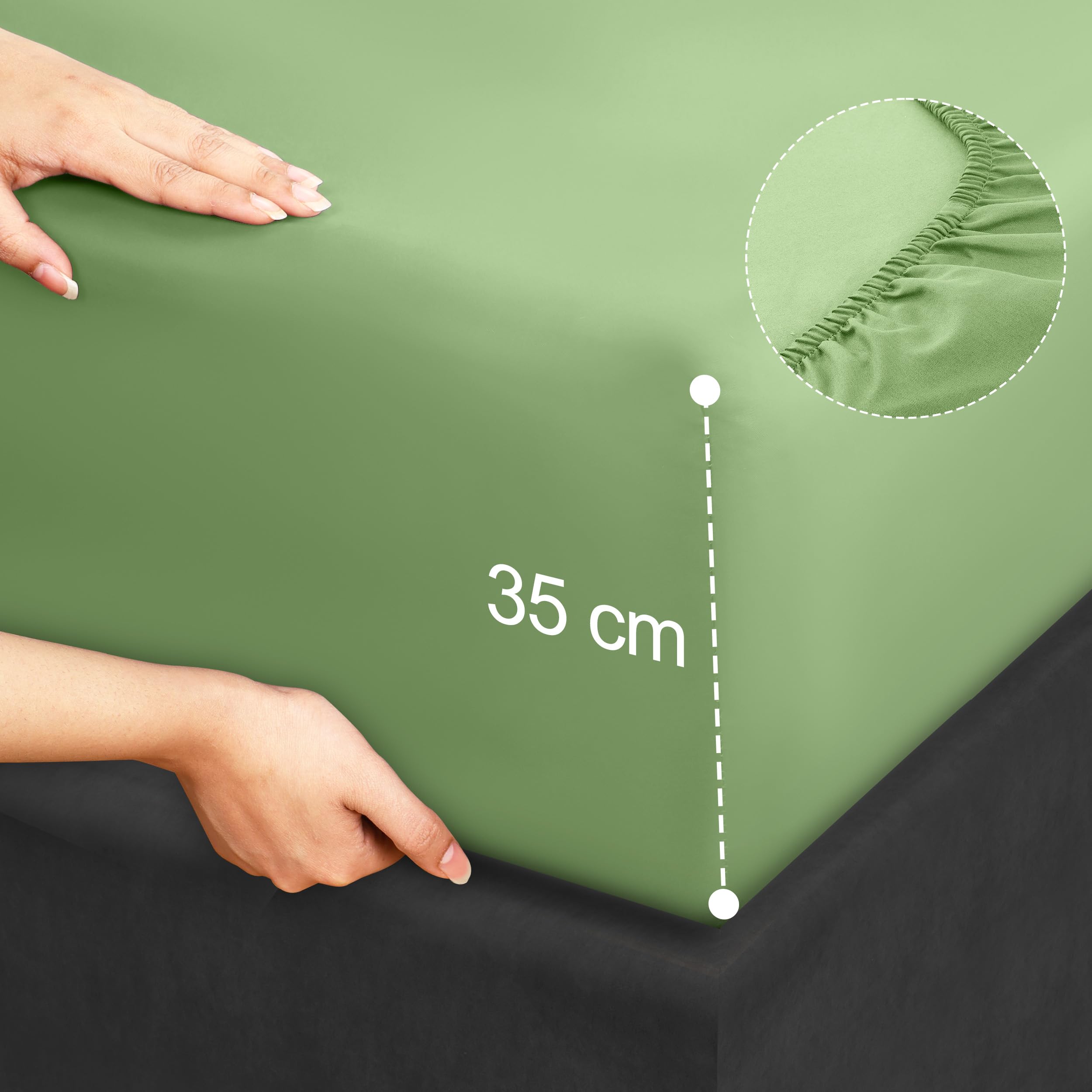 Utopia Bedding - Set Lenzuola Letto Matrimoniali 4 Pezzi 180x200 cm - Spazzolata Poliestre di Microfibra - Oeko-Tex Certificato - Lenzuolo con Angoli, Lenzuolo Piatto e 2 Federe 50x75, Verde Salvia