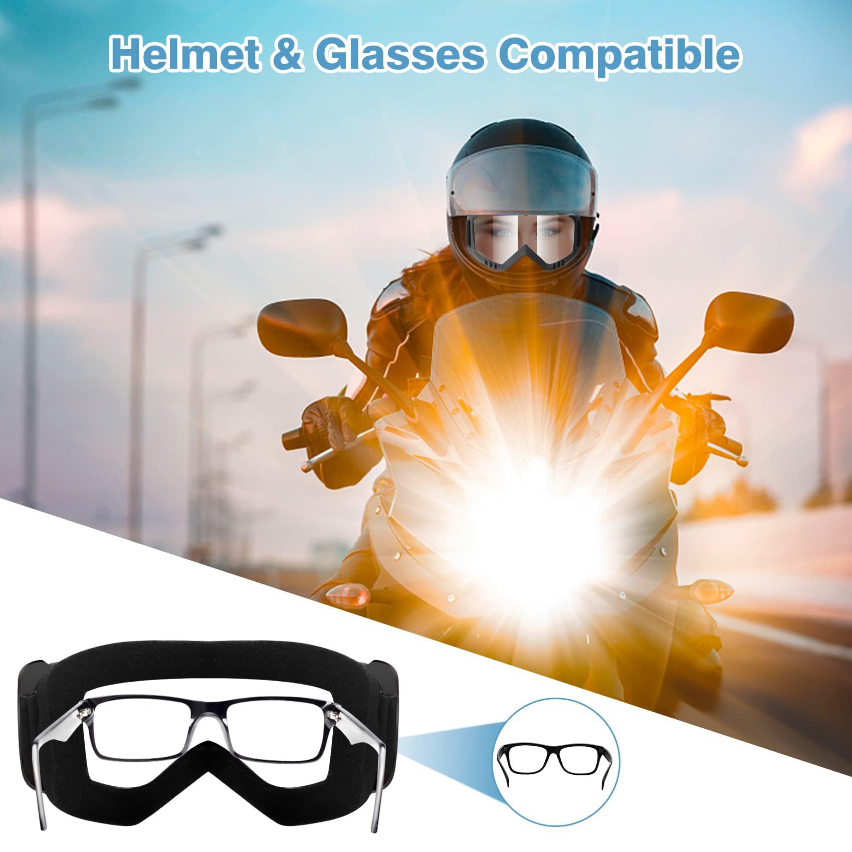 Paquete de 2 gafas de motocross para motocicleta, ATV, equitación, esquí, gafas de carreras a prueba de viento