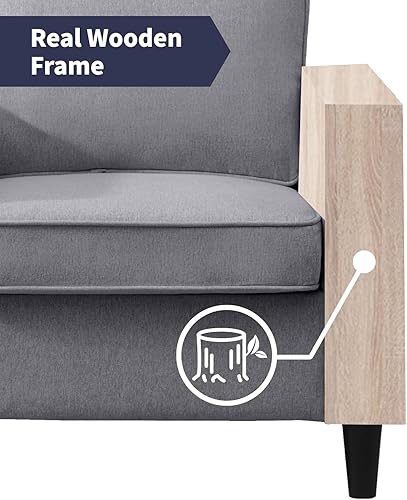 Miniatura 10 de ZAFLY Sofá individual convertible para sala de estar, sofá moderno, juego de muebles de sala de estar para dormitorio de espacio pequeño, gris oscuro