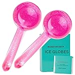 MontBeauty Ice Globes for Face, Freezer Safe and Highly Effective Facial Globes for Daily Beauty Routines, Face Roller to Tighten Skin, Reduce Puffiness, Enhance Circulation and Complexion (Pink)