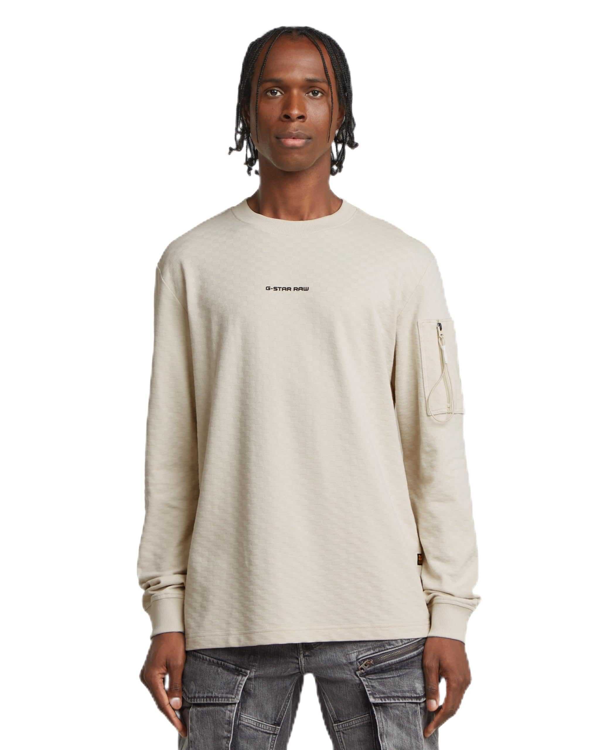G-STAR Men's Checquard Pkt Tweeter T-Shirt, White (Whitebait D26033-d965-1603), L