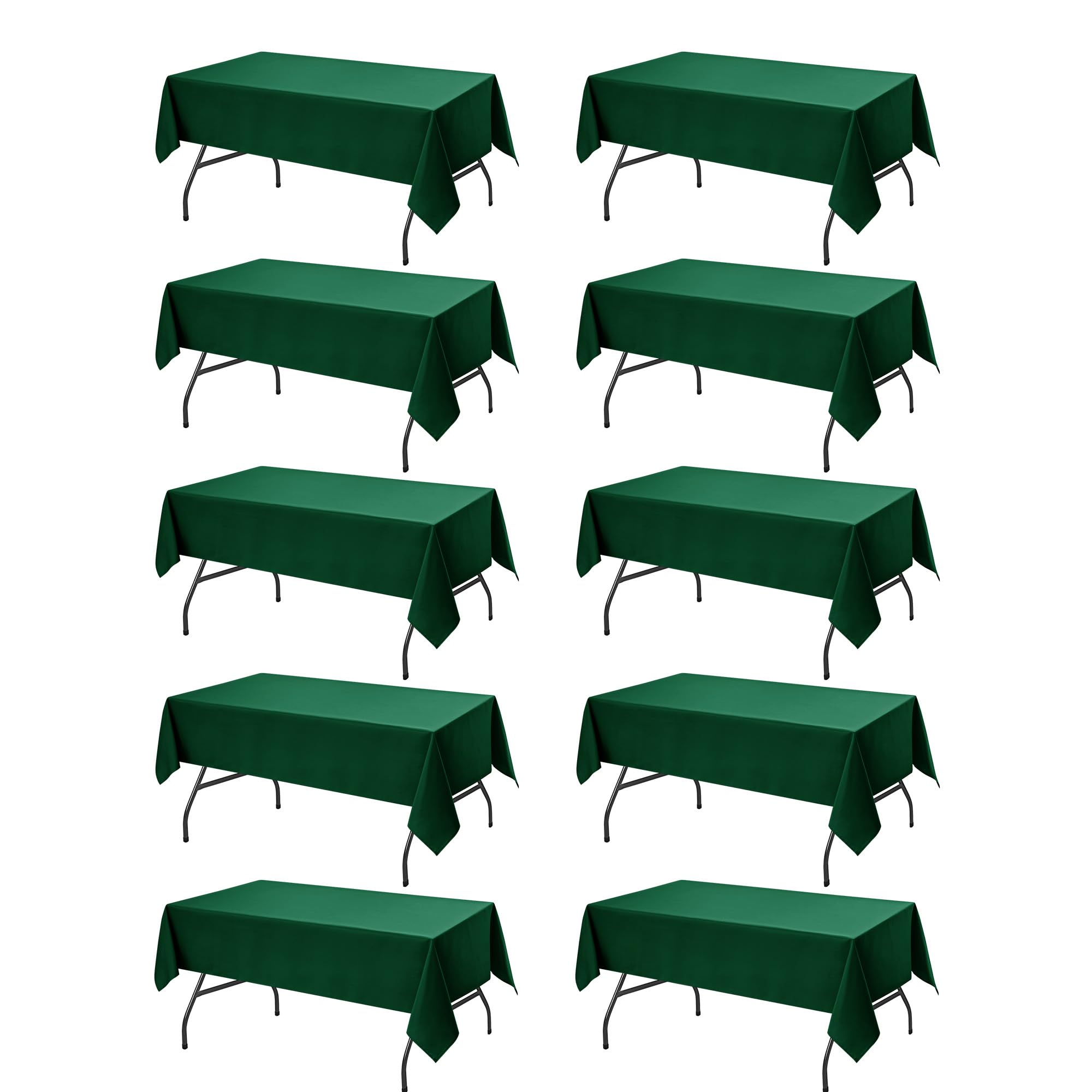 Photo 1 of Dailyset 10-Pack Tablecloths, 60 x 102 in, Hunter Green