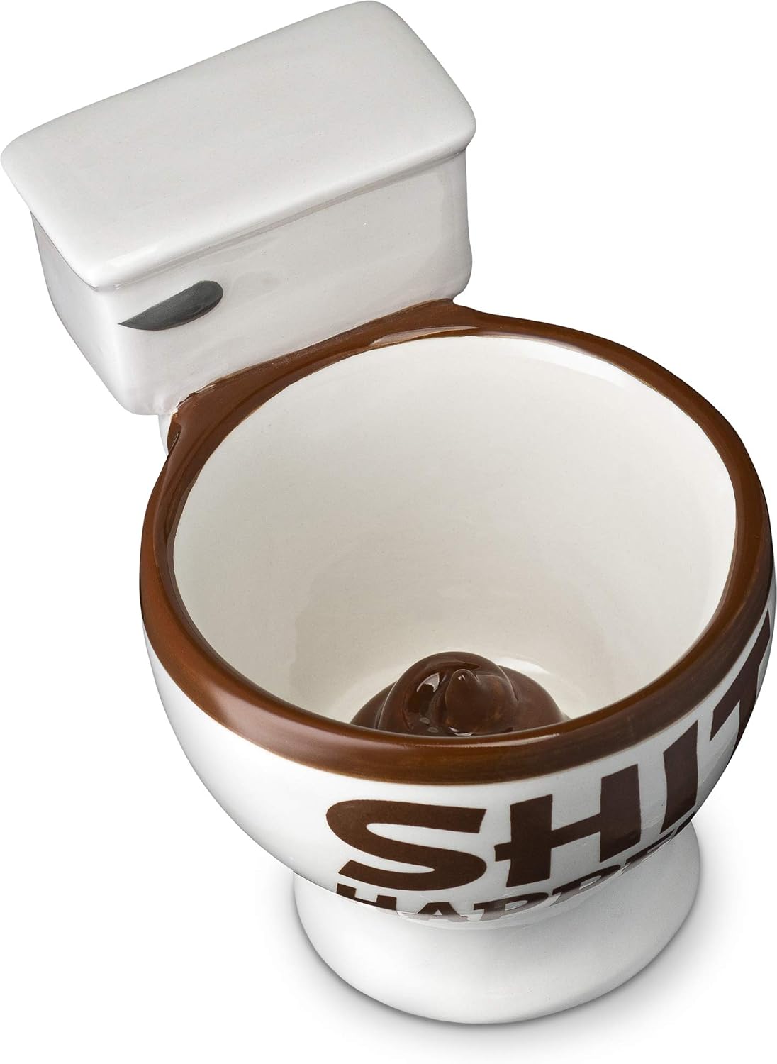 Decodyne Toilet Shaped Funny Coffee Mug - With Hidden Poop Inside - Great funny gifts for men and women, 10 Ounce Capacity