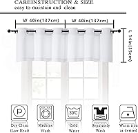Vista 226 de Simplebrand Juego de 2 paneles de cenefa aguamarina para ventana de cocina de 14 pulgadas de largo, cortinas de oscurecimiento de habitación