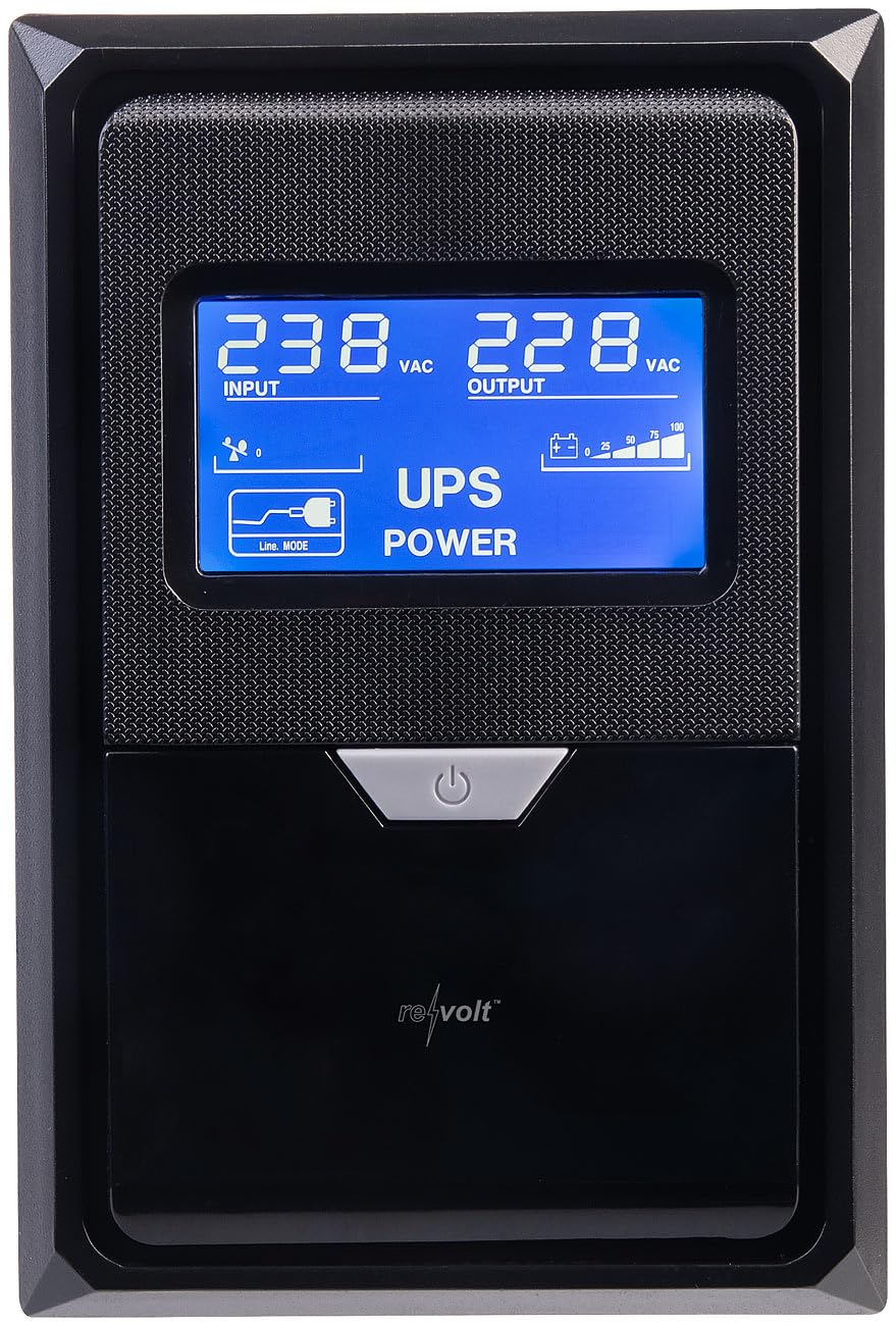 revolt USV-Akku: Unterbrechungsfreie Stromversorgung 800 VA, 480 W, 2X 230-V-Ausgang (Steckdosenleiste mit Akku, Steckdosen USV)