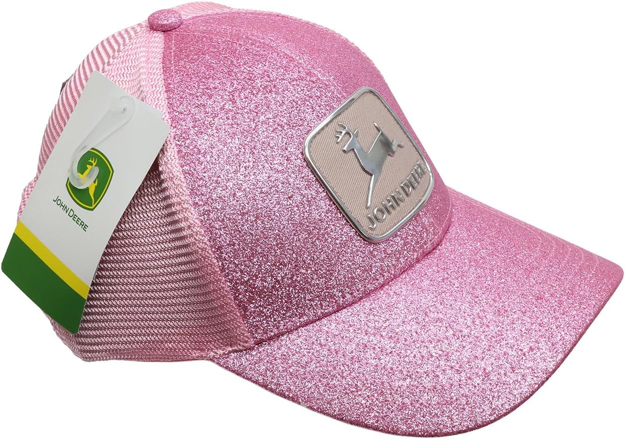 John Deere Pink Glitter Historic Tm Womens Cap-Pink-One Size