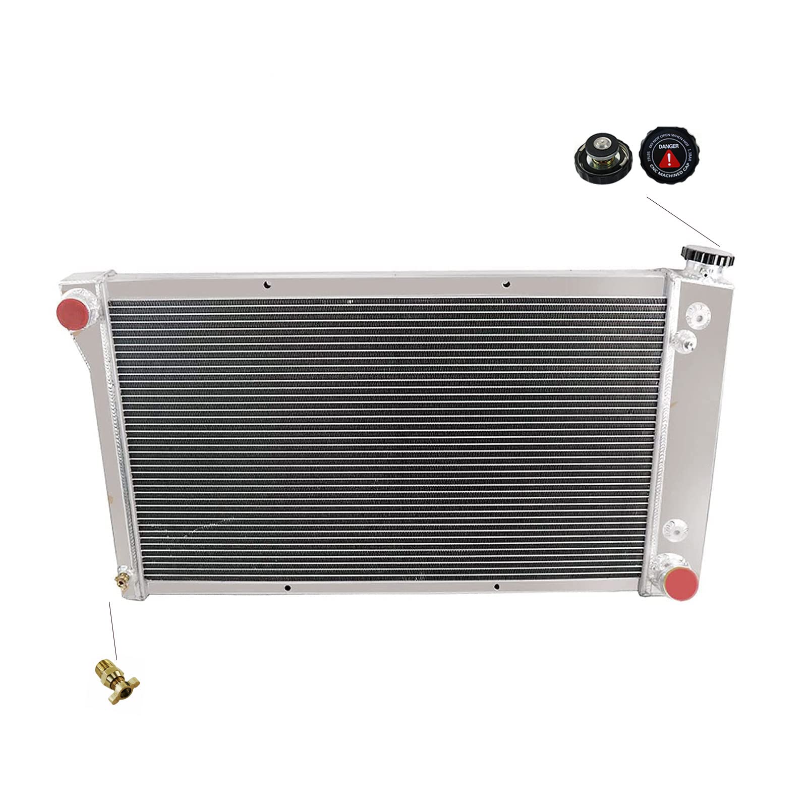 CU369-3 Row All Aluminum Radiator for 1967-1972 Chevy GMC C/K Series Pickup Truck Blazer P10 G10 C10 K10 20 30 Van Pickup Suburban, GMC C15/C1500 C25/C2500 C35/C3500