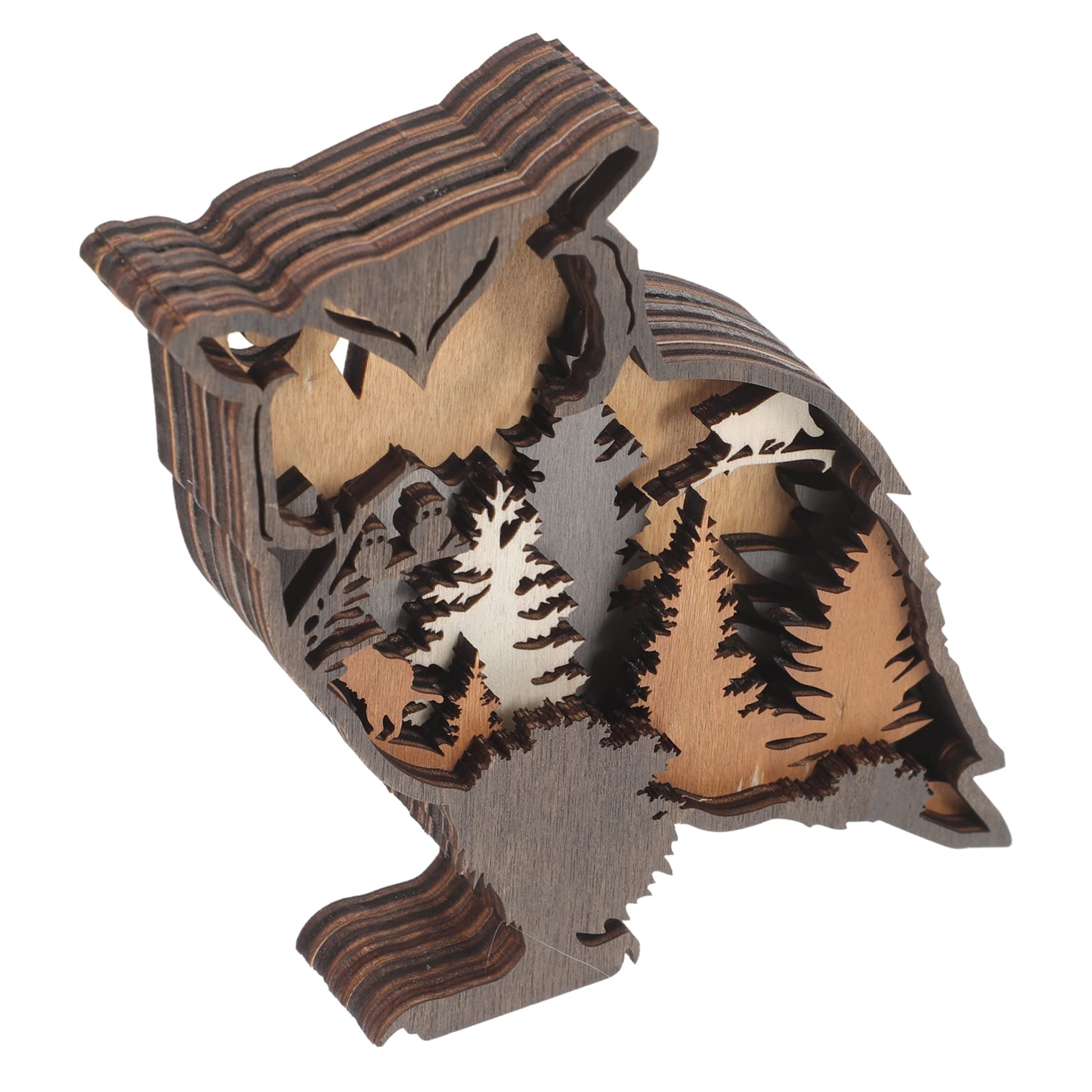 Owl Ornament Table Decorations for Dining Table Animal Nursery Decor Figurines Home Decor Night Owl Figurine Mini Owl Sculpture Wooden Owl Statue Room Decorations Wood