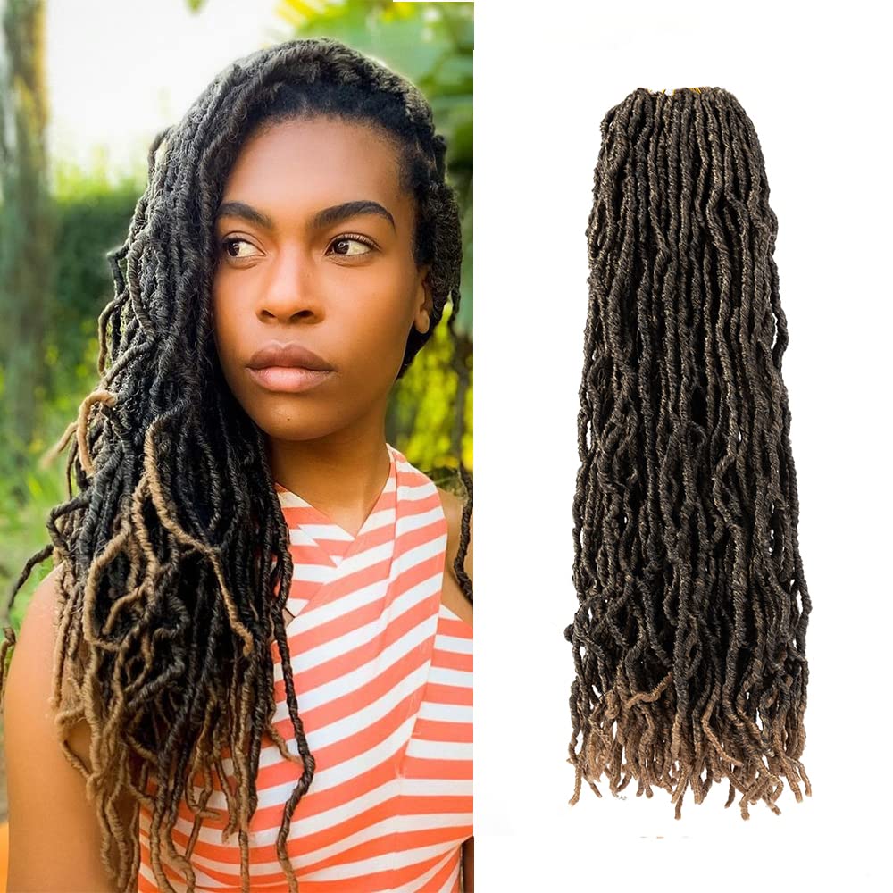 Umylar Faux Locs Crochet Hair 18 Inch Soft Locs Crochet Hair 7 Packs Extensible Pre Looped Faux Locs Crochet Hair For Black Women Synthetic Hair