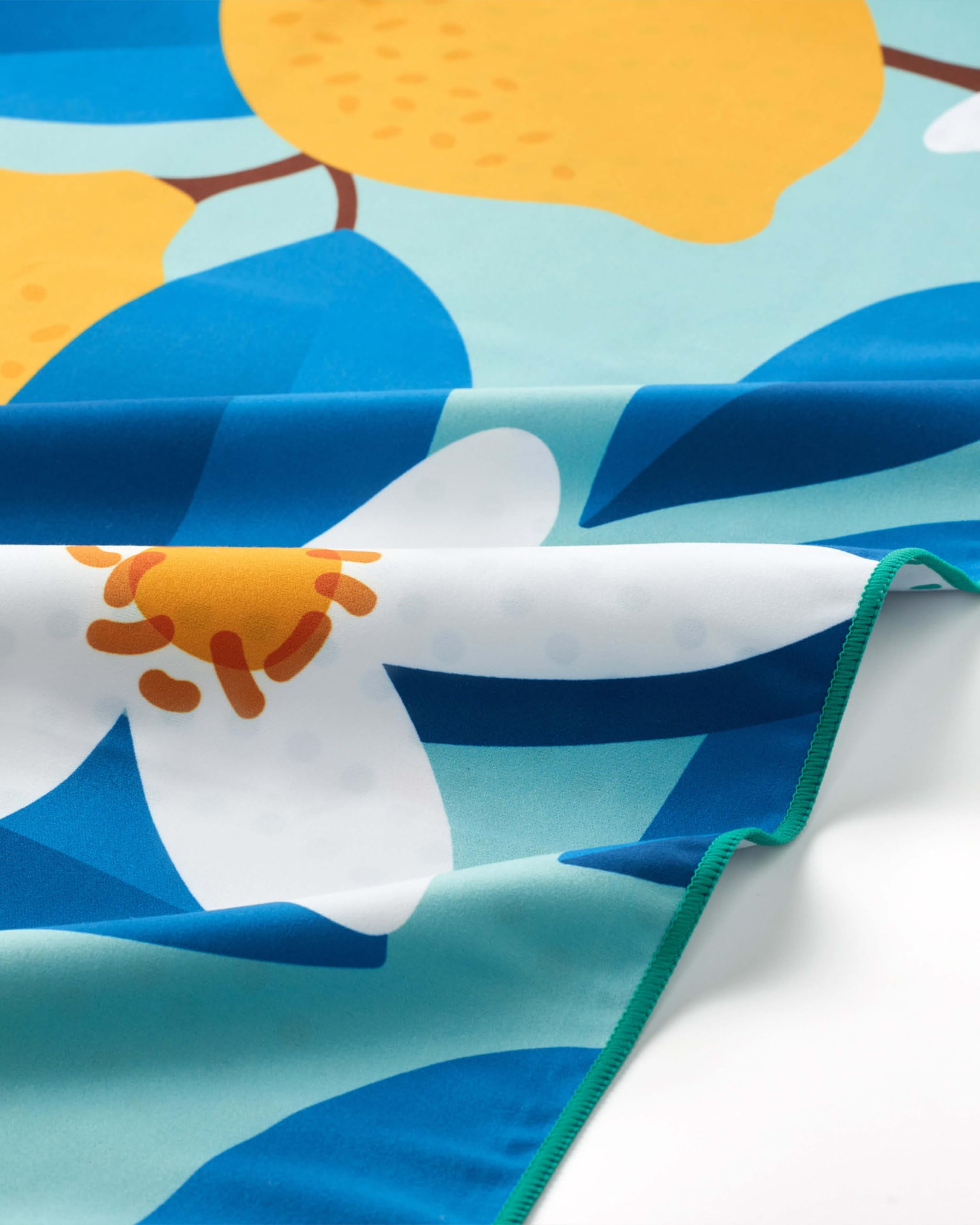 Fit-Flip Telo Mare microfibra – leggero, fine e ad asciugatura rapida – asciugamano microfibra grande – teli antisabbia da spiaggia – 100% riciclato - Lemon Flowers 200x90cm