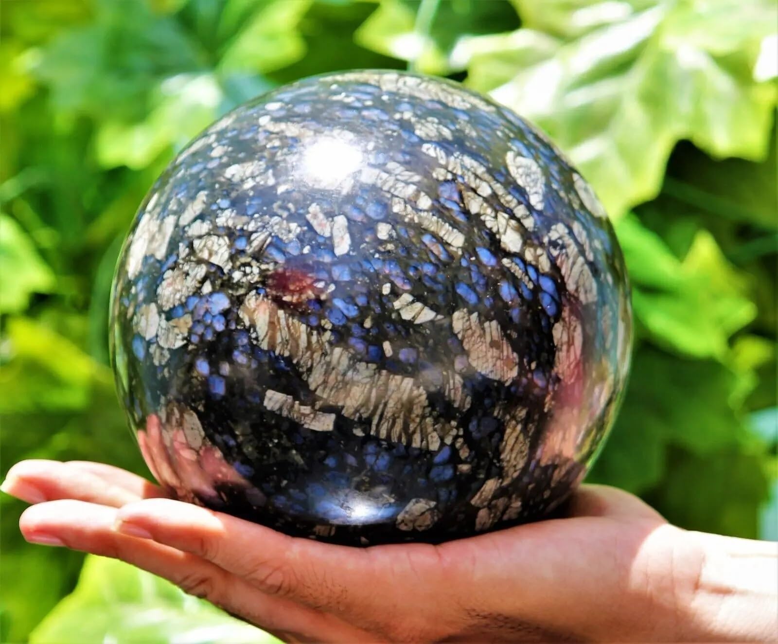 RVBLRDSE Stone Blue Stained Quartz Crystal Ball Home Decor Gemstone Stone