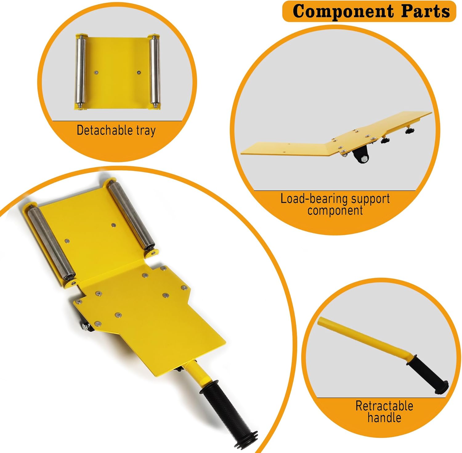 Heavy Duty Tire Lifting Tool with Extendable Handle, Adjustable Tire Dolly and Tire Lift Caddy for Car SUV Truck Tire Installation & Removal