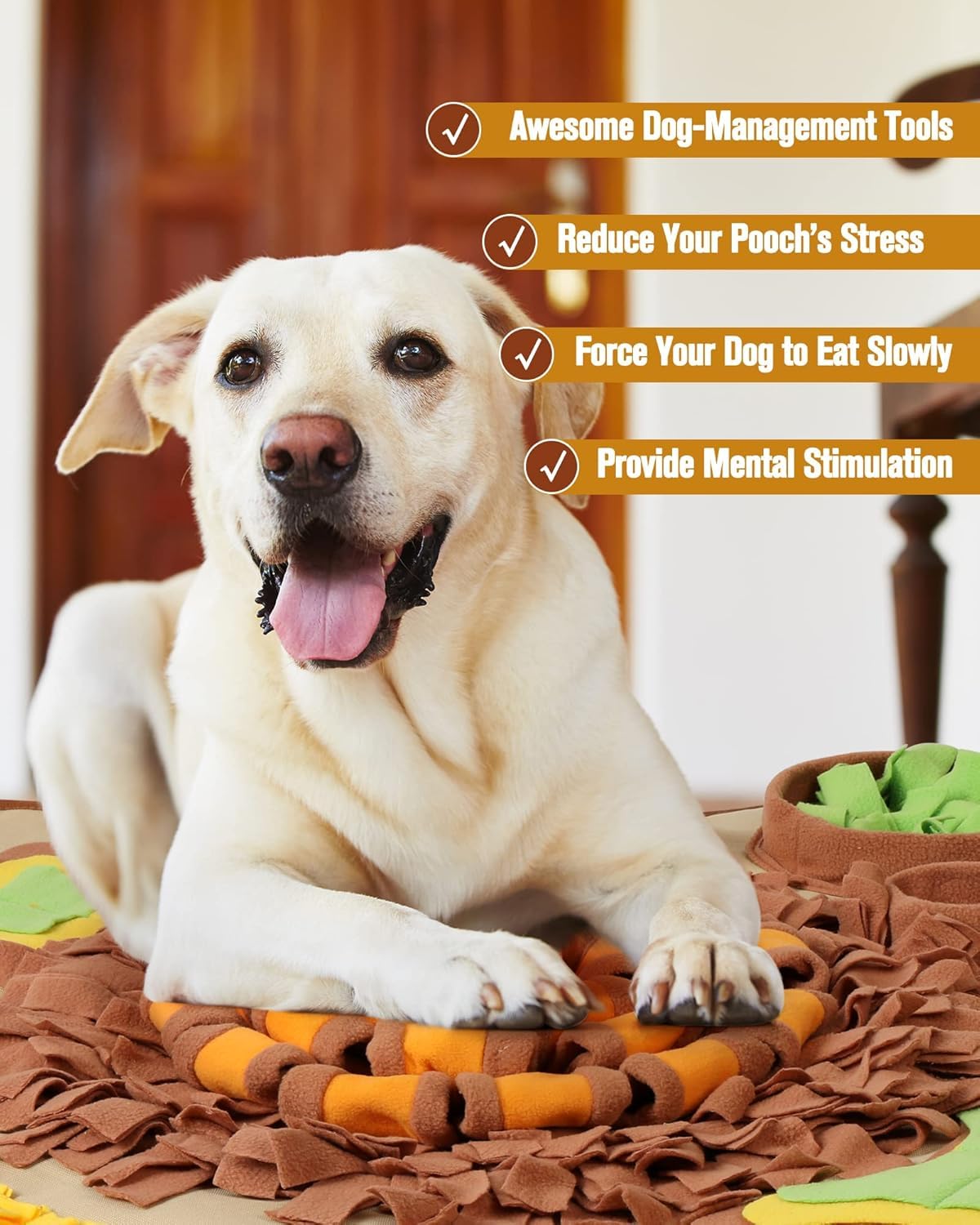 HOPET Schnüffelmatte für große Hunde, interaktive Trainings-Futtermatte, geistige Stimulation und langsames Füttern, Spiel für alle Rassen