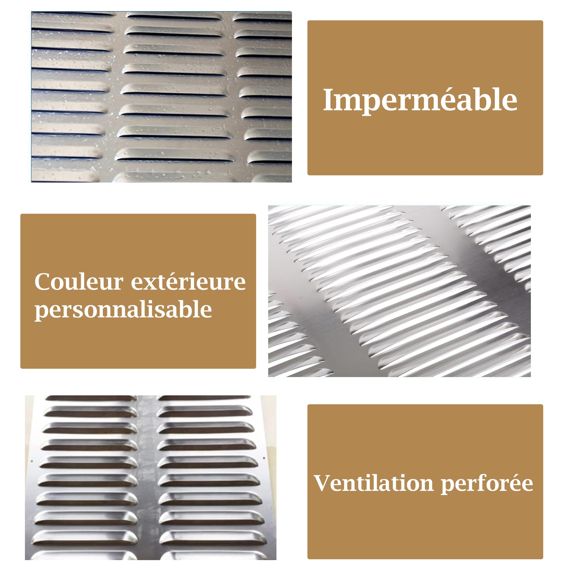 Bimiti Rejilla de ventilación de aluminio, rejilla de ventilación rectangular | Resistente a la corrosión, 60 x 60 cm, antioxidante para cocina, baño, pared, techo, viviendas
