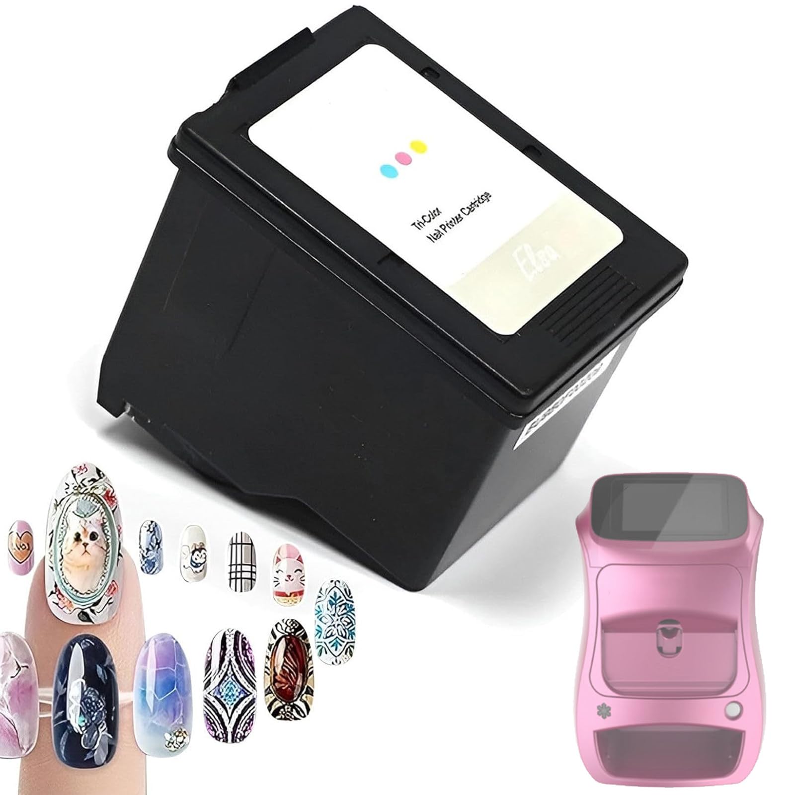 3D Automatic Smart Nail Machine Nail Printer, Automatic Smart Art Nail Printer Multifunction Nail Art Printers Machine Support WiFi/DIY/USB for Home Use and Nail Studios InkCartridge