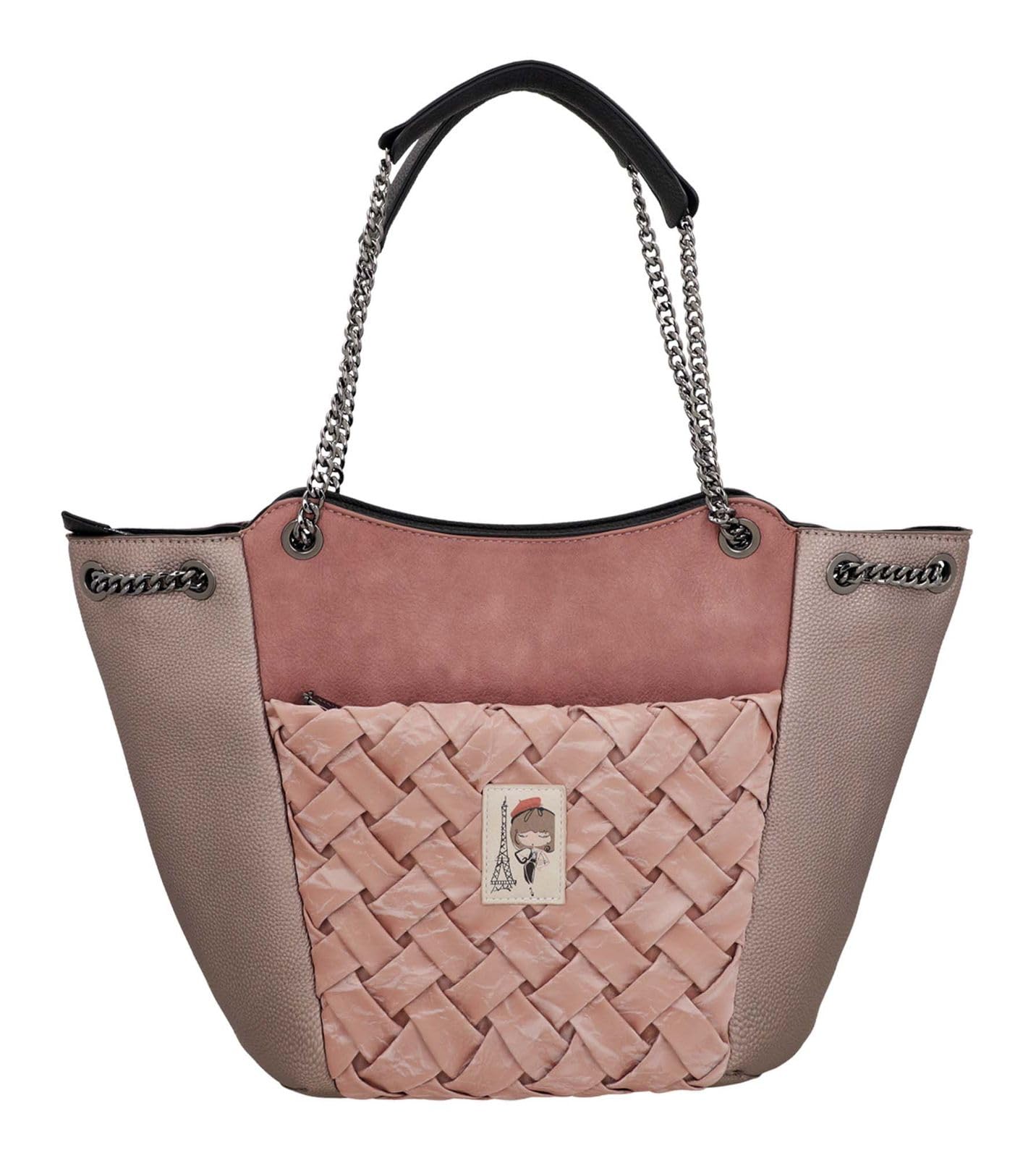 Anekke Tote Grande Parisian para Mujer | Bolso de Hombro con 2 Asas | Cierre con Cremallera | Medidas 38x32x8 cm