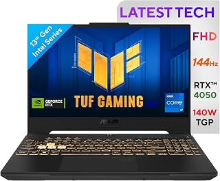 ASUS TUF Gaming F15, 15.6" FHD 16:9, 144Hz 250nits, Intel Core i7-13620H 13th Gen, Gaming Laptop (16GB RAM/512GB SSD/RTX 4050/Windows 11/Office Home/90WHr Battery/Mecha Gray/2.2 Kg), FX507VU-LP210WS